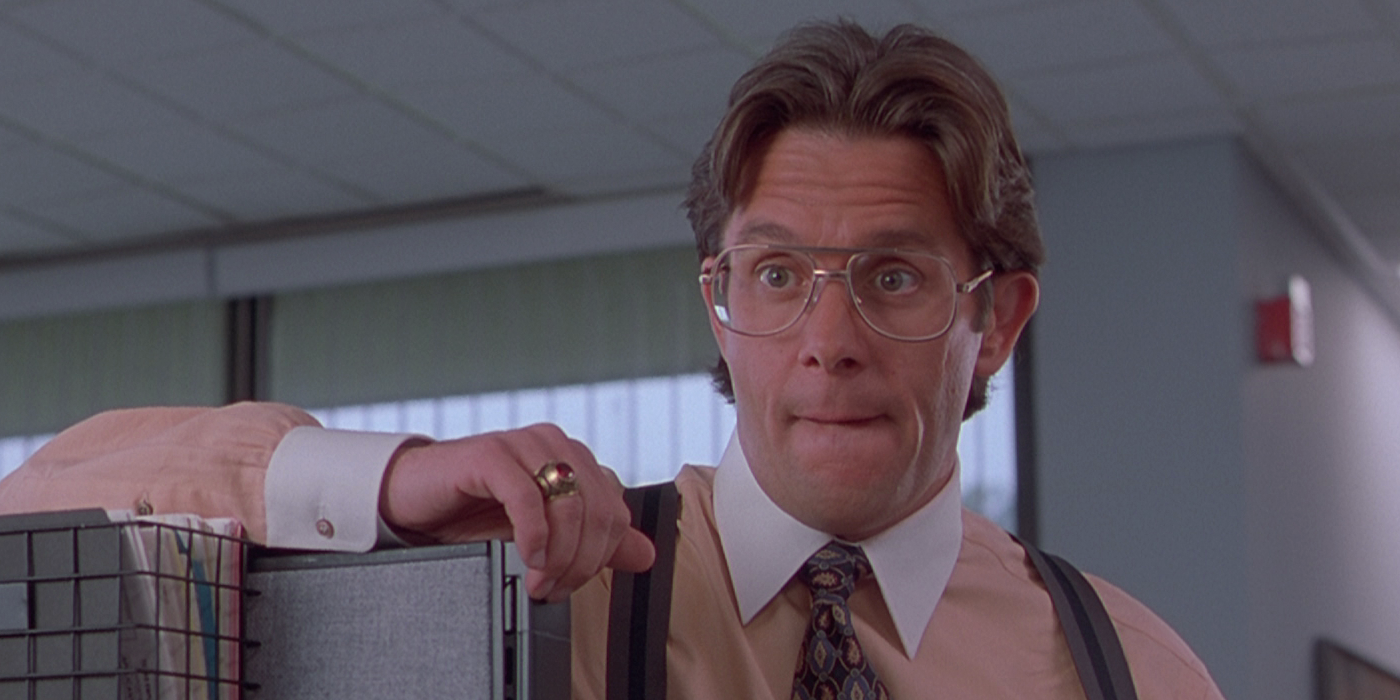 Gary Cole in Office Space standing at office cubicle