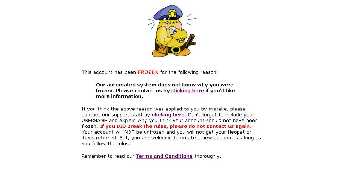 Getting banned on Neopets
