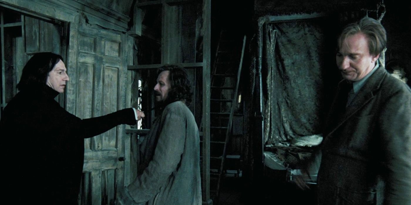 Harry Potter Snape Sirius and Lupin inside the Shrieking Shack near Hogsmeade