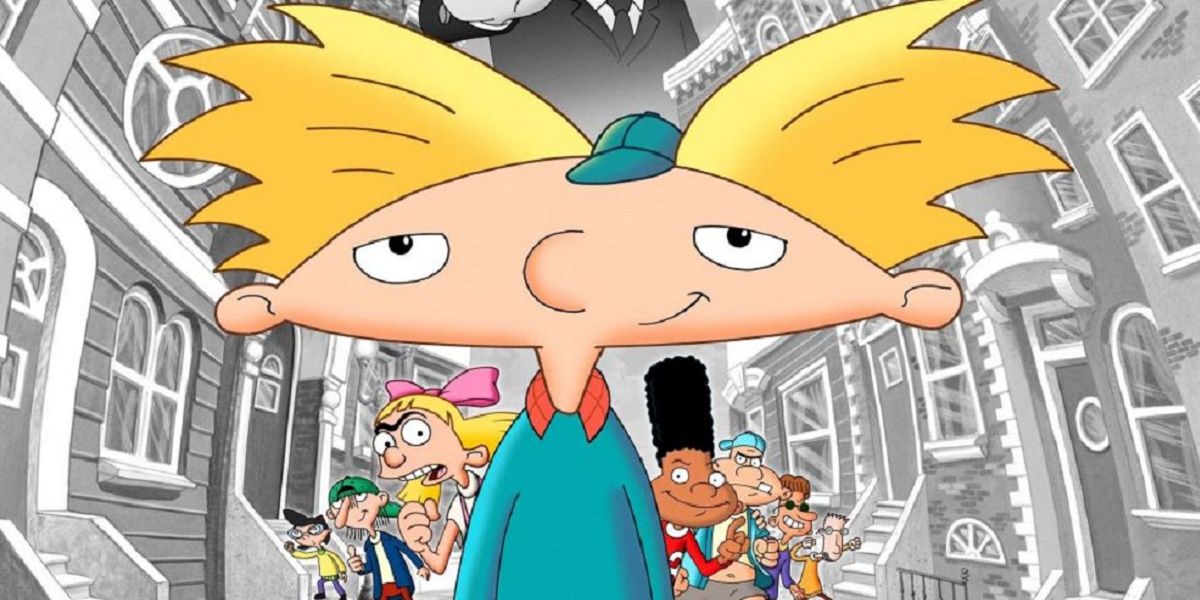 Arnold in front of his friends for the Hey Arnold Movie poster