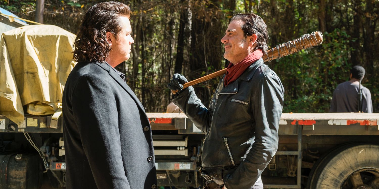 Josh McDermitt and Jeffrey Dean Morgan in The Walking Dead Season 7 Finale