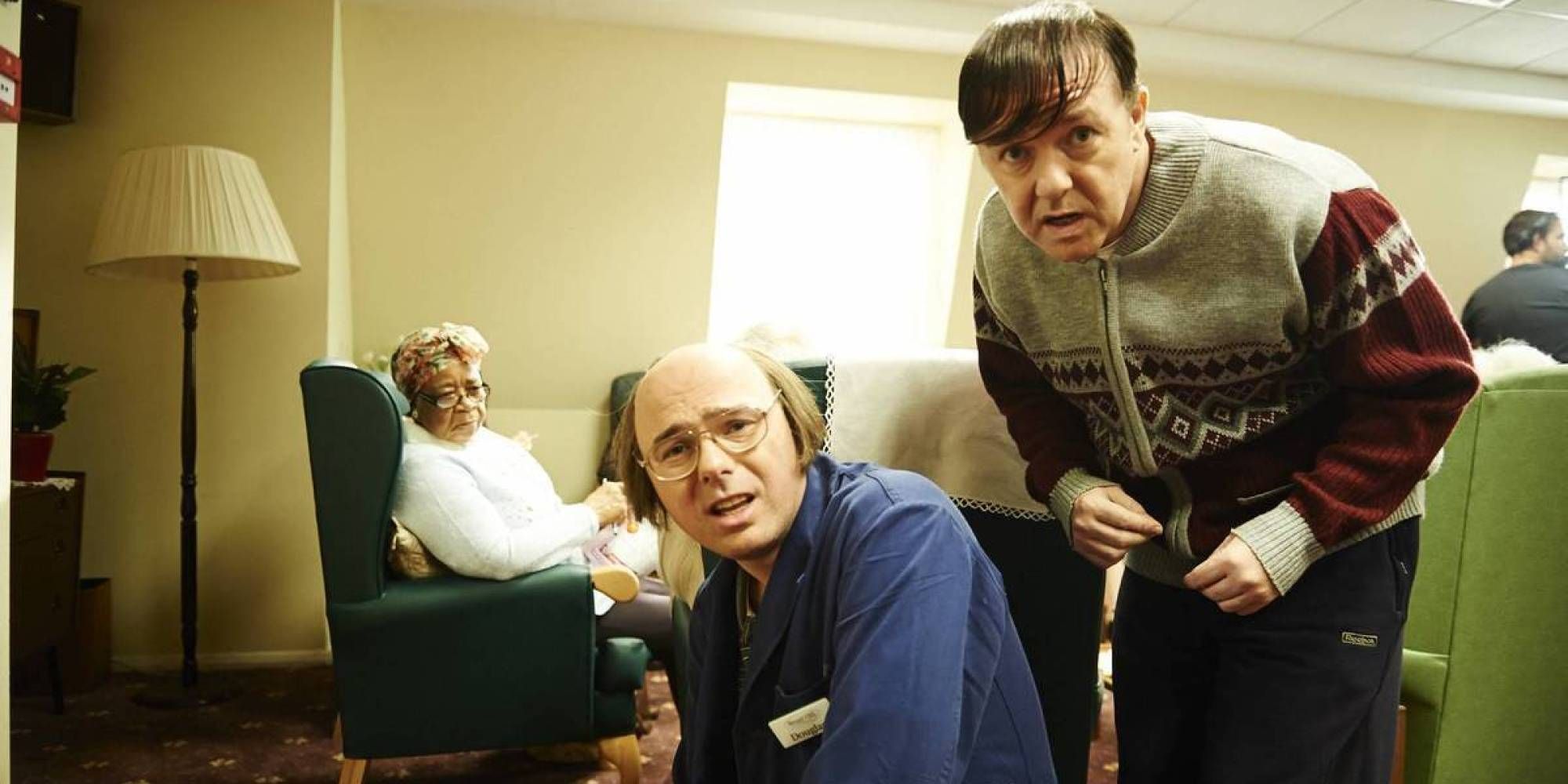 Karl Pilkington and Ricky Gervais in Derek