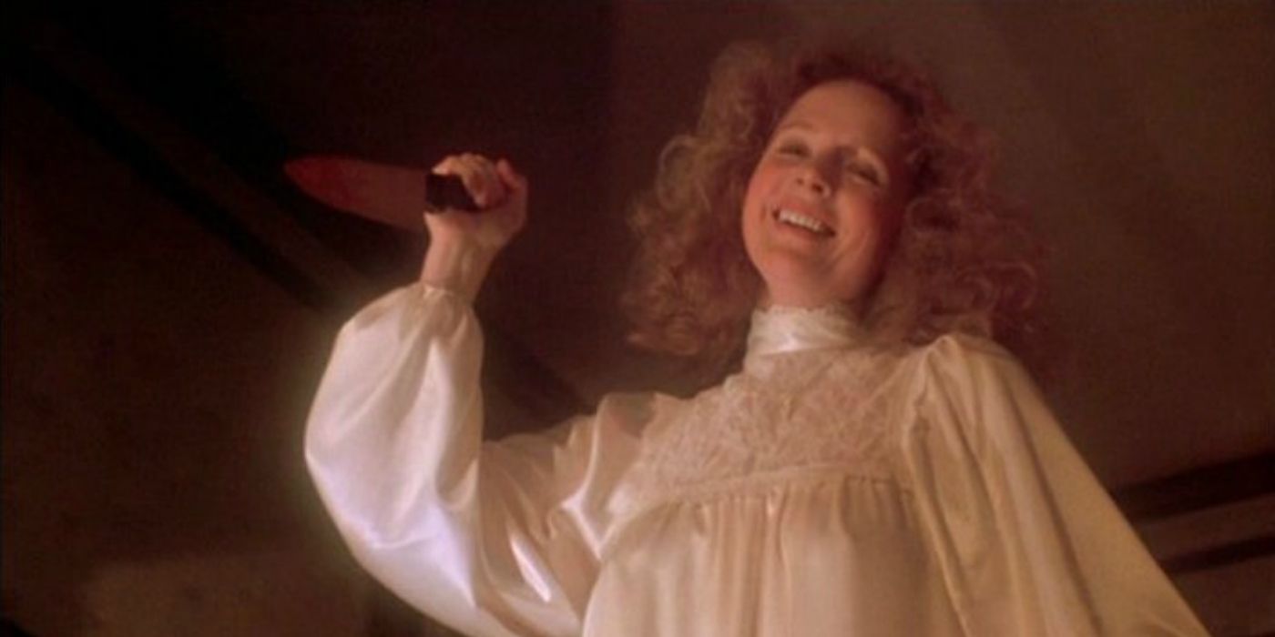 Margaret White holding a knife in Carrie