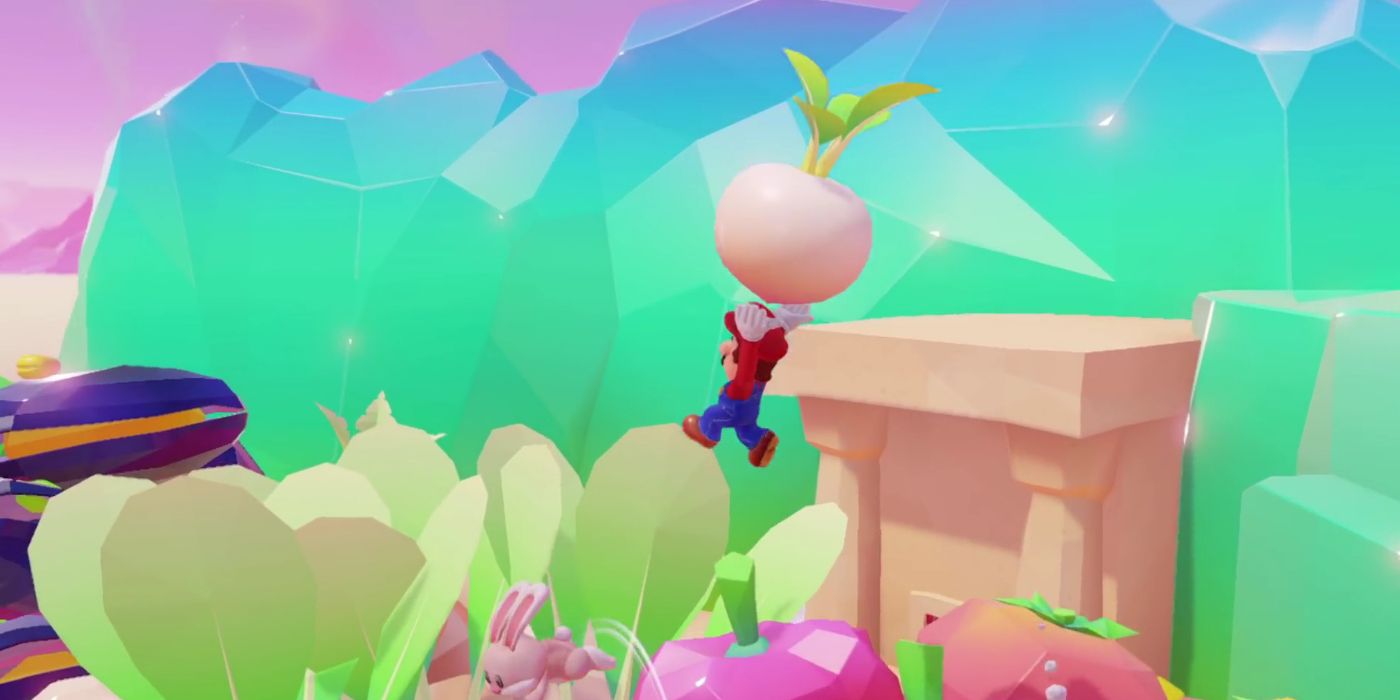 Mario Carrying a Vegetable