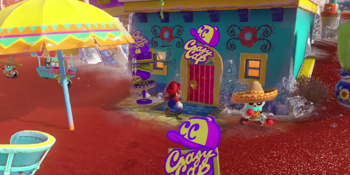 Mario in a Mexican level in Super Mario Odyssey
