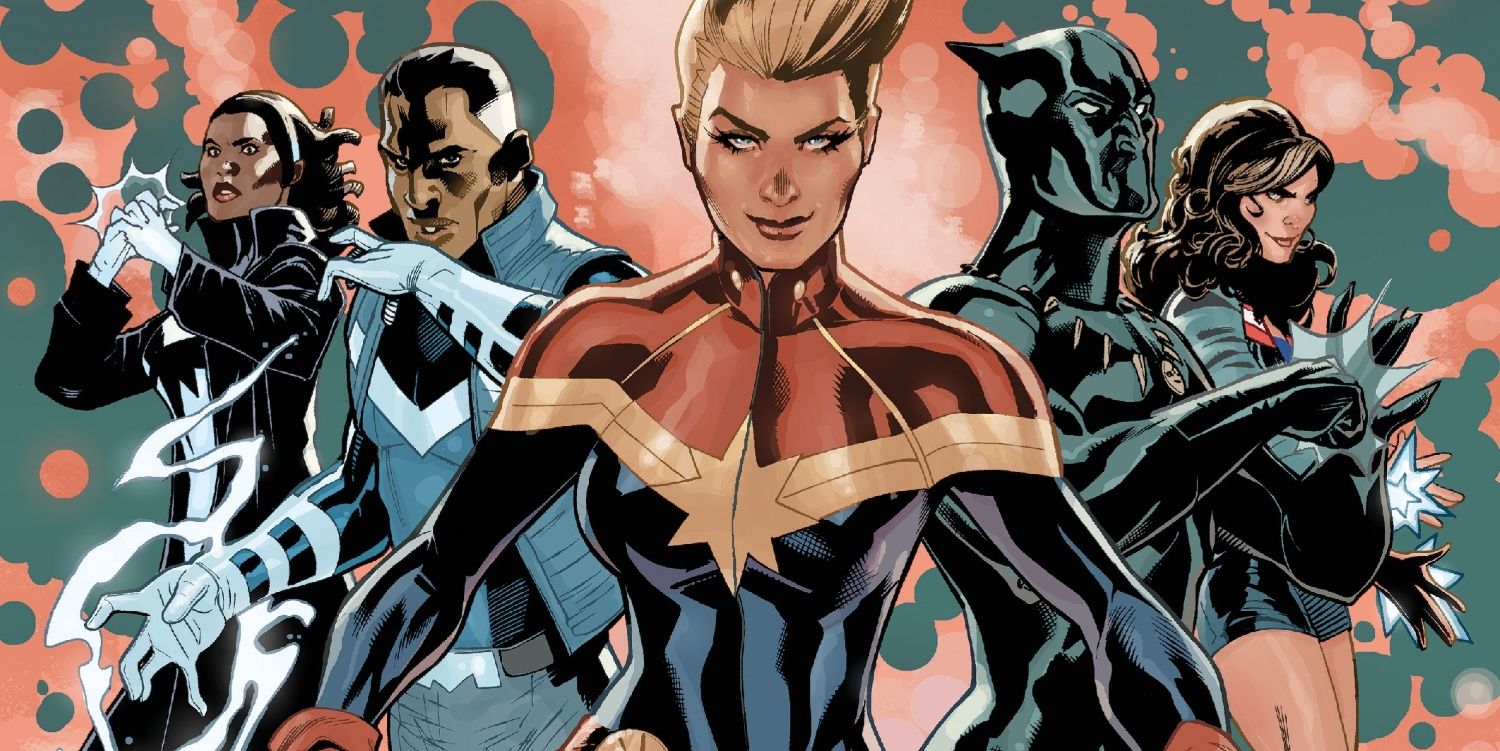 Photon, Blue Marvel, Captain Marvel, Black Panther, and America Chavez.