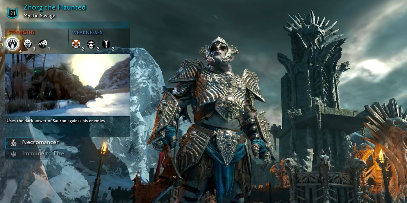 A necromancer Uruk in Middle-earth: Shadow of War