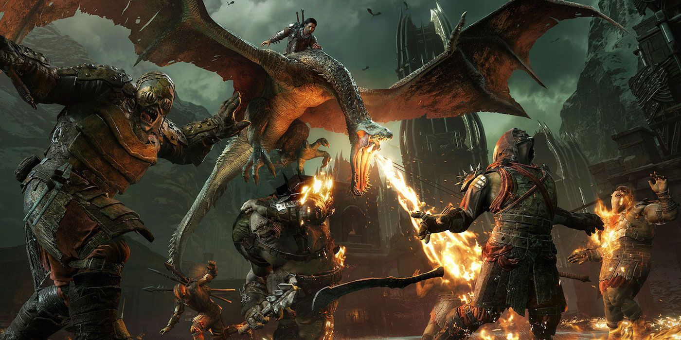 Talion rides a drake in Middle-earth: Shadow of War