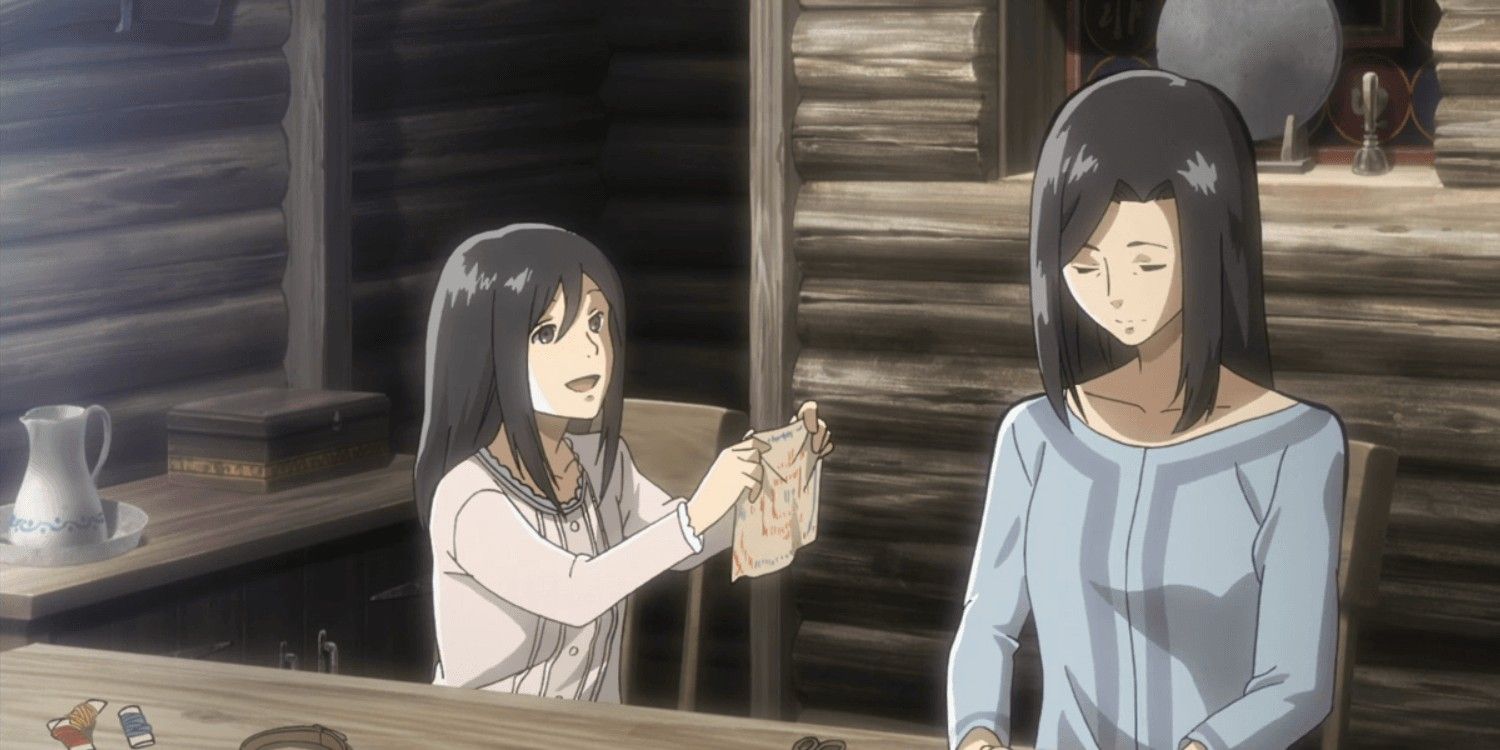 Mikasa and Mother in Attack on Titan