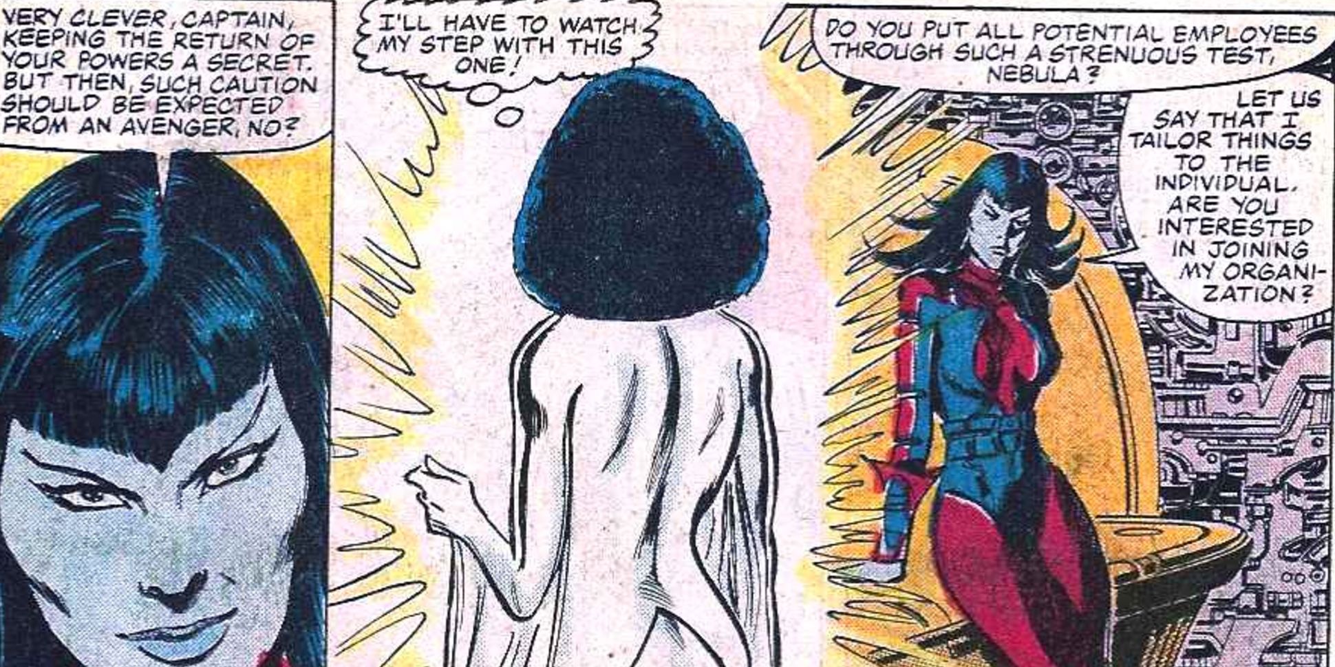 Nebula first appears in Avengers 257 with Monica Rambeau