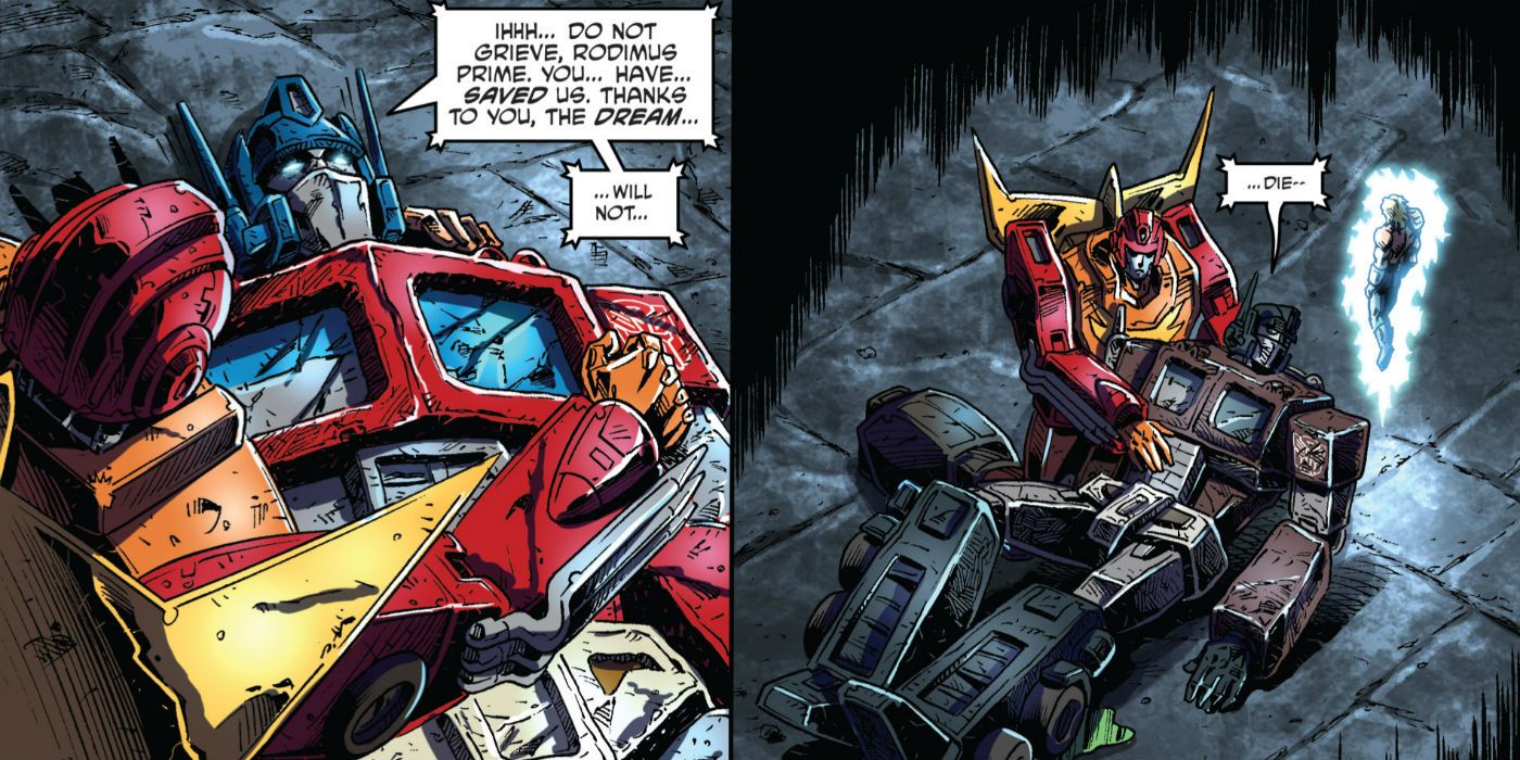Optimus Prime Dies in The Transformers Regeneration One