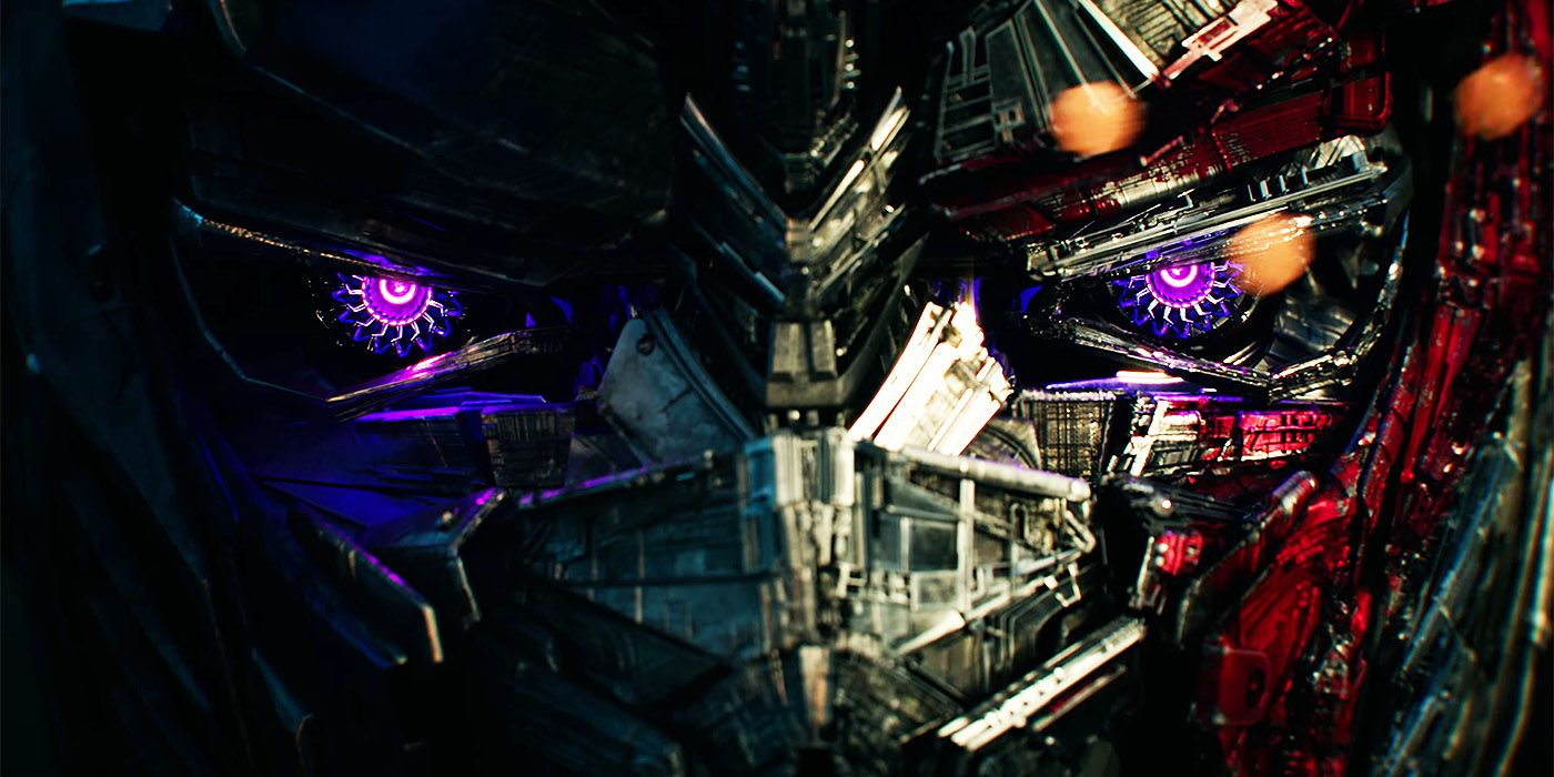 Optimus Prime's eyes turn purple and evil in Transformers The Last Knight