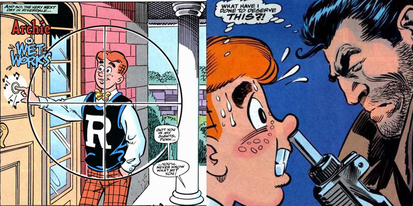 Punisher Holds Archie At Gunpoint
