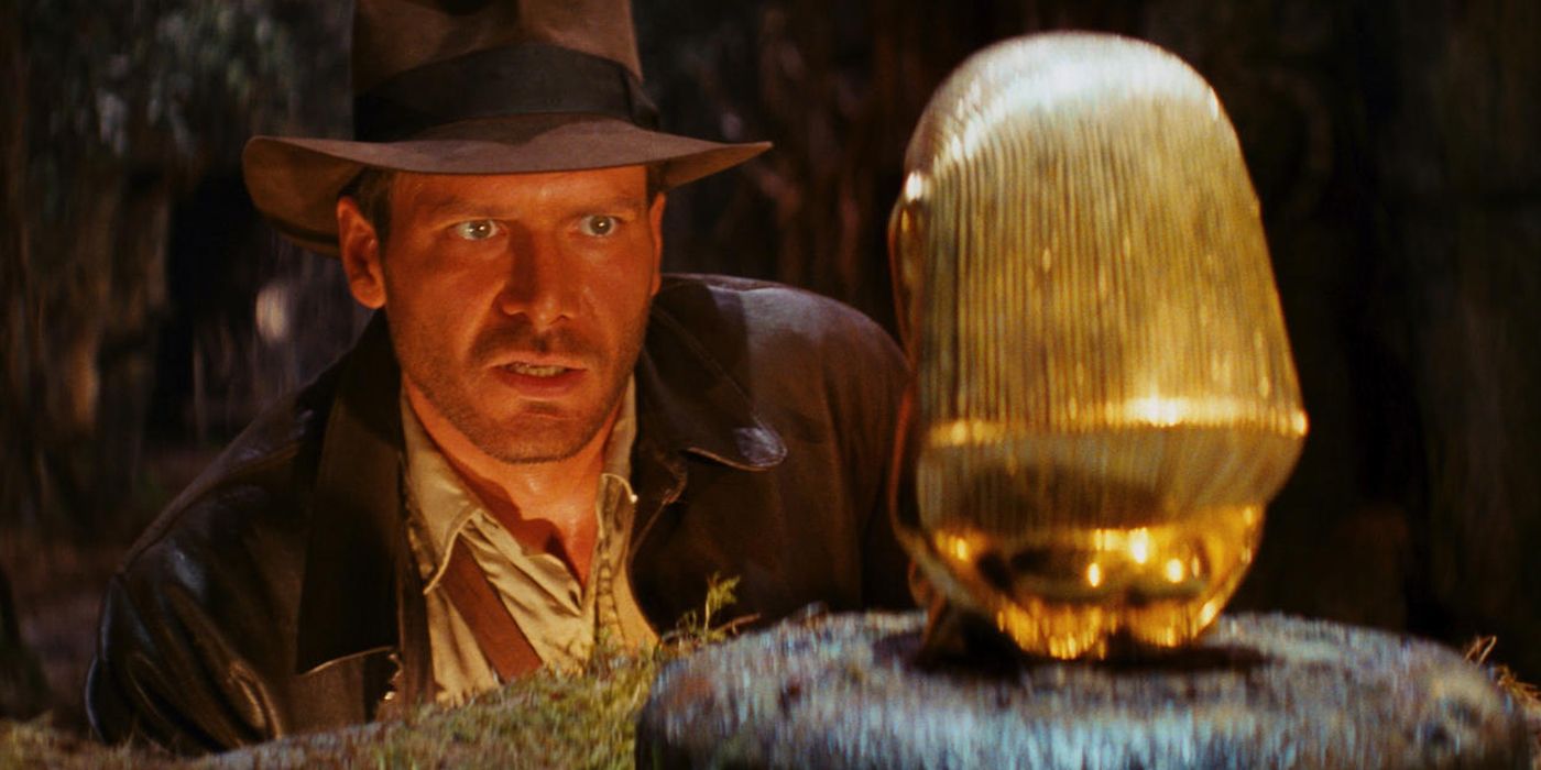 Indiana Jones in a temple in the opening scene of Raiders of the Lost Ark