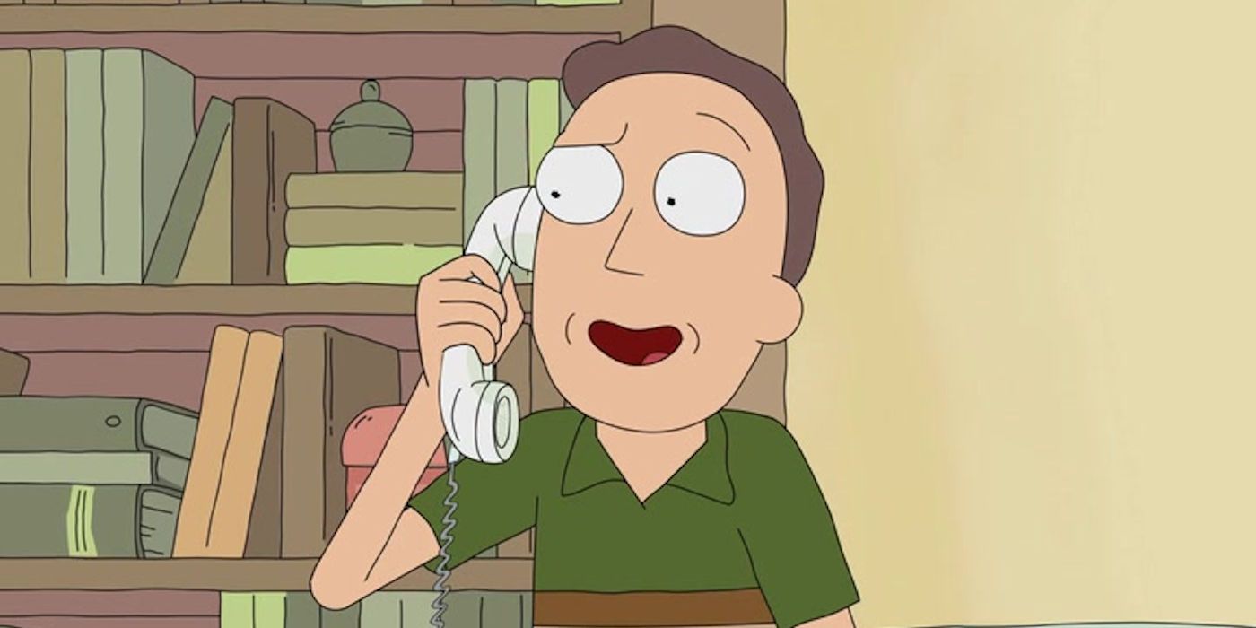 Jerry on the phone in Rick and morty