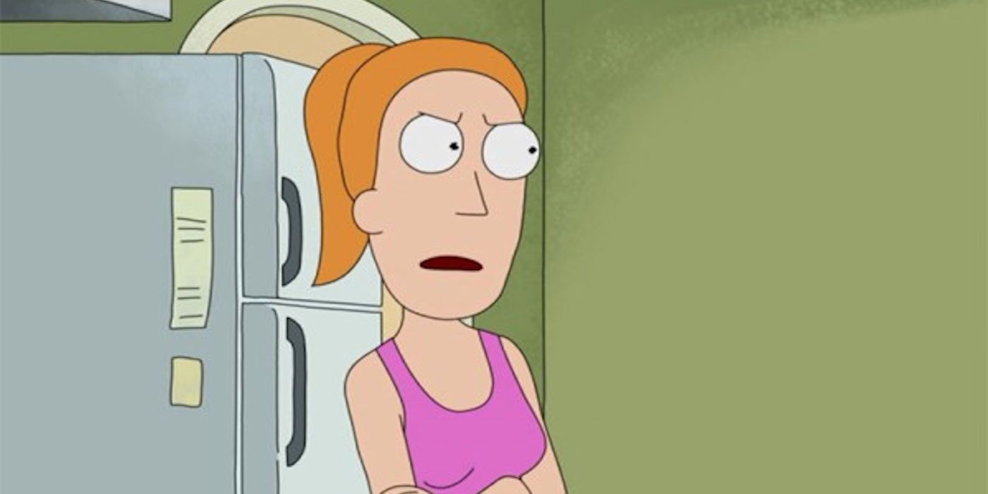 Summer Smith crossing her arms in the kitchen on Rick and Morty