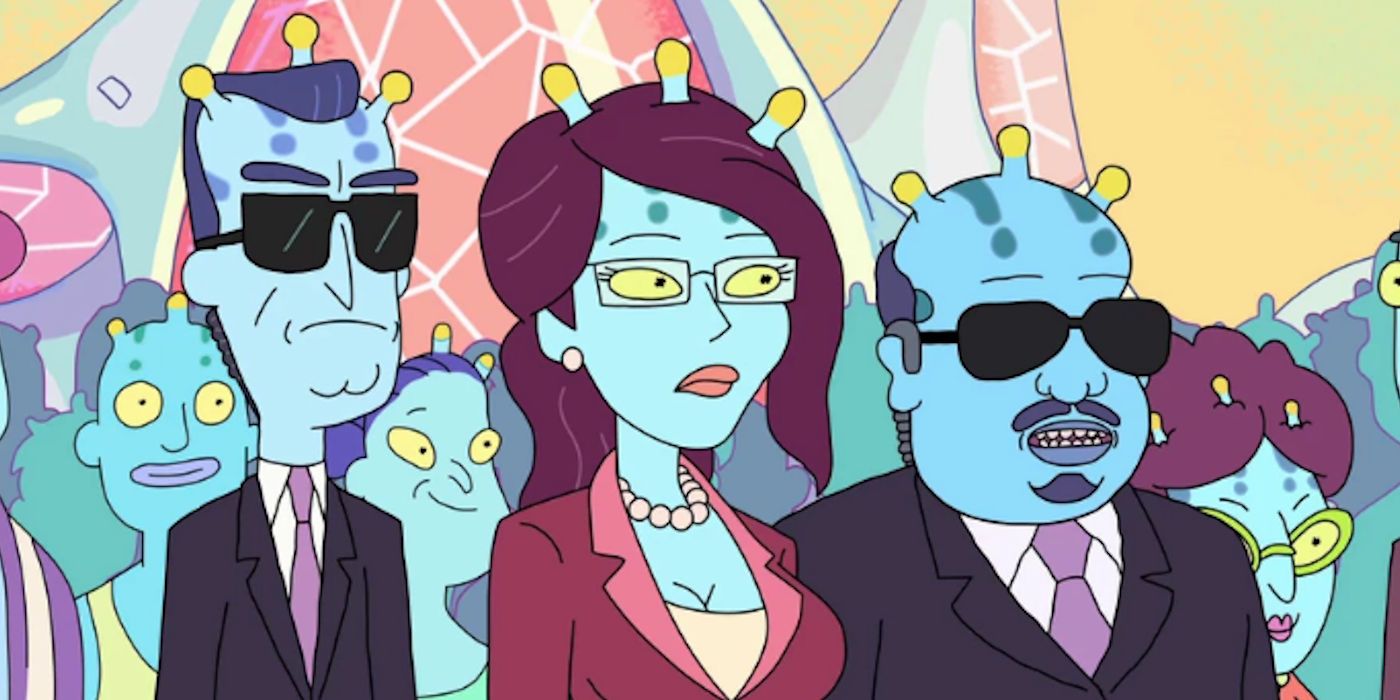 Unity and her assimilated population on Rick and Morty