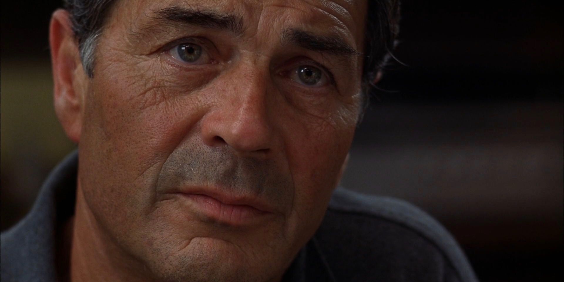 A closeup of Robert Forster in Jackie Brown
