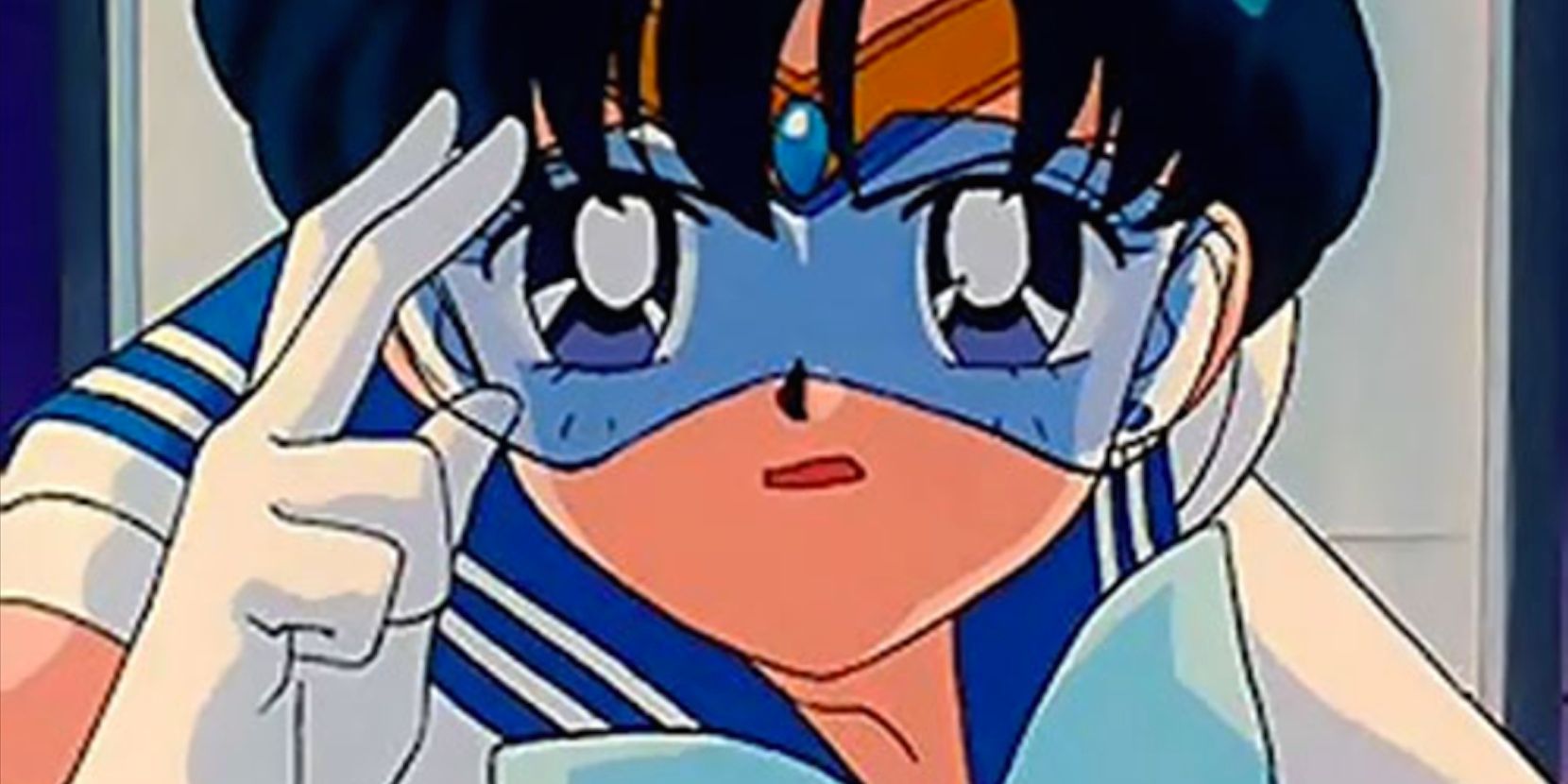 Sailor Mercury Using Her Visor