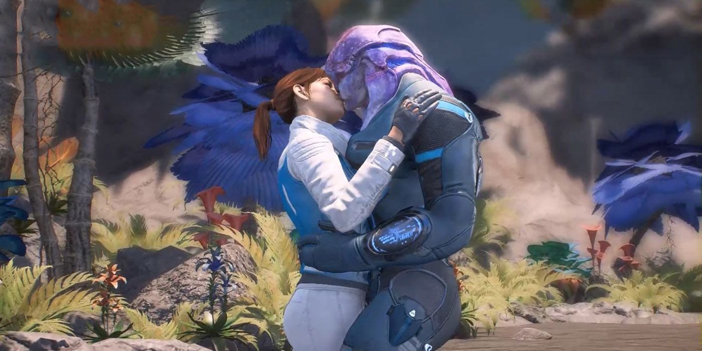 Sara Ryder and Jaal Ama Darav romance from Mass Effect Andromeda