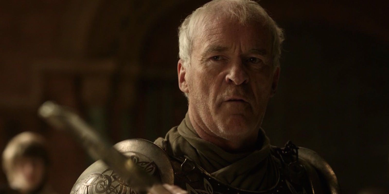 Ser Barristan Selmy points sword at Joffrey on Game of Thrones