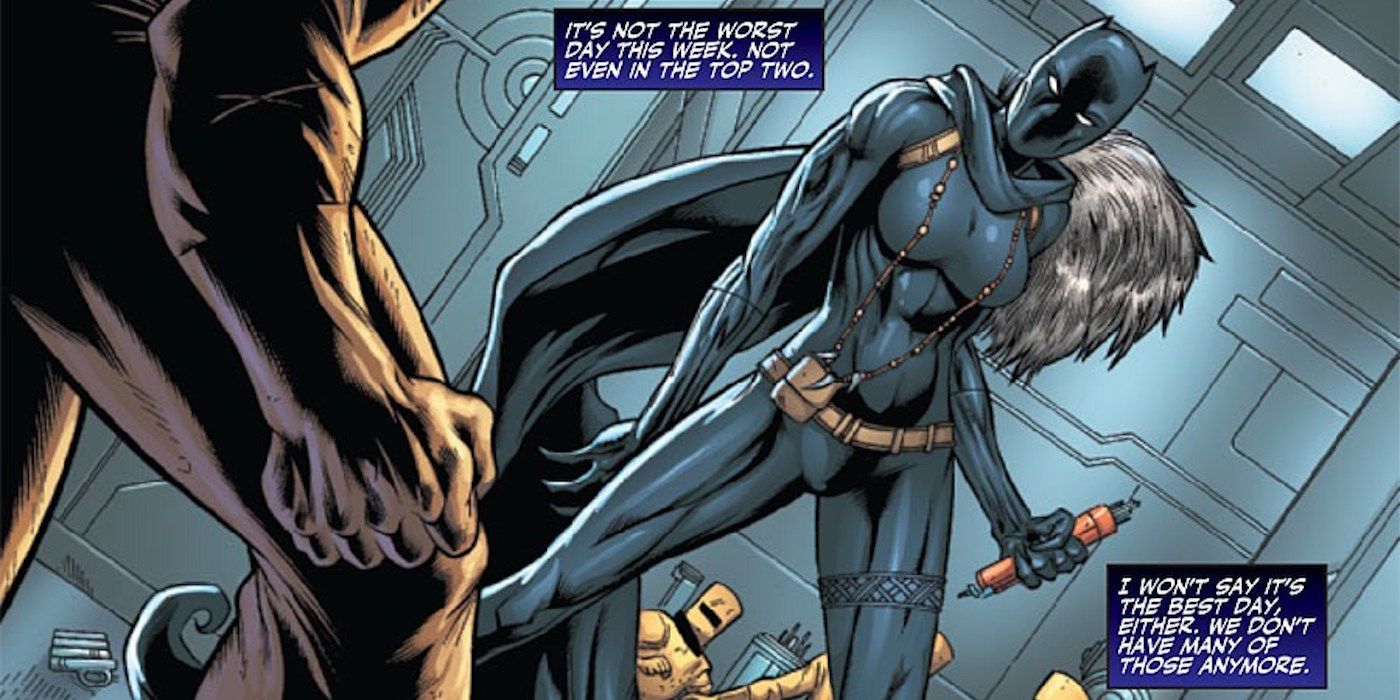 Shuri dons the Black Panther costume in Marvel Comics.