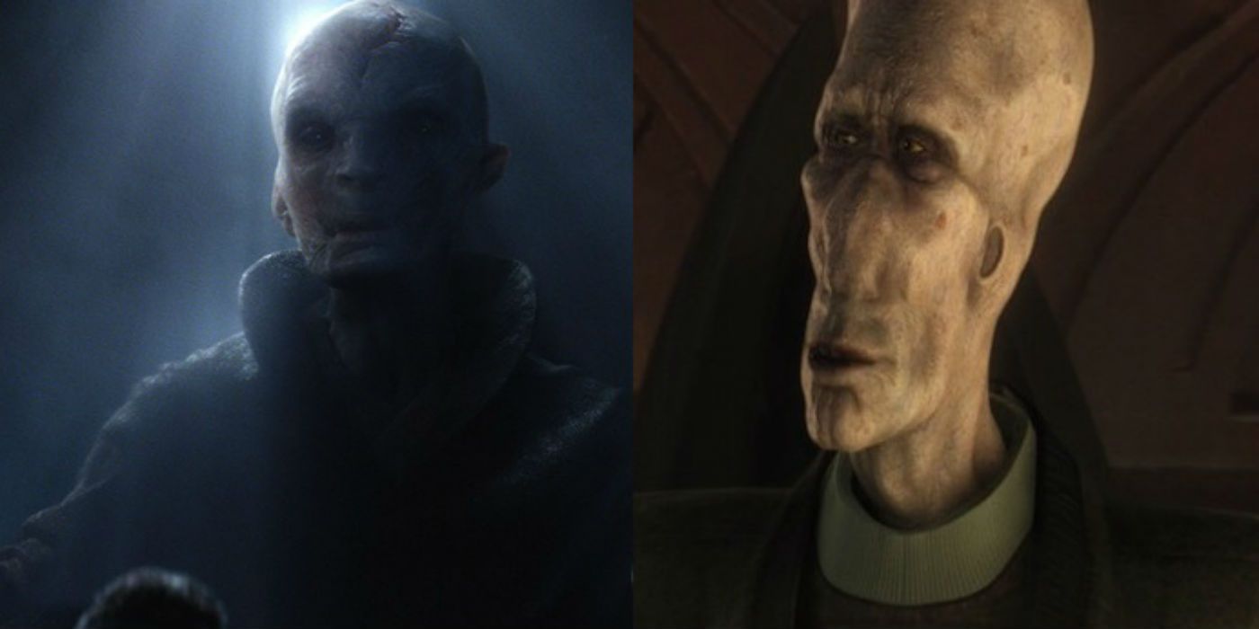 Snoke and Plageuis from Star Wars