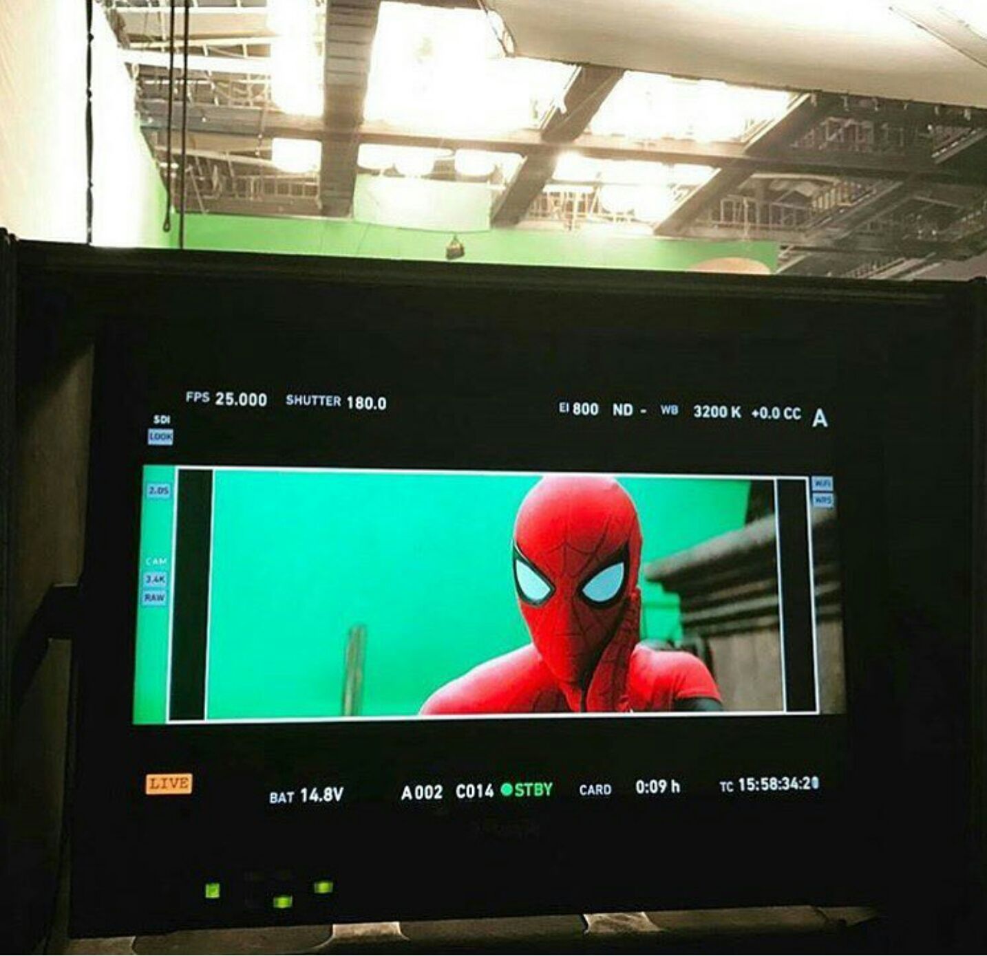 Spider-Man: Homecoming Behind the Scenes Photo of Spidey Suit