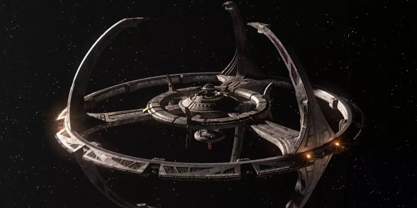 A picture of Star Trek station Deep Space 9 Nine is shown.