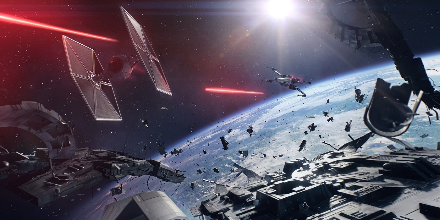 Star Wars Battlefront 2 EA X Wing Tie Fighter Space Battle