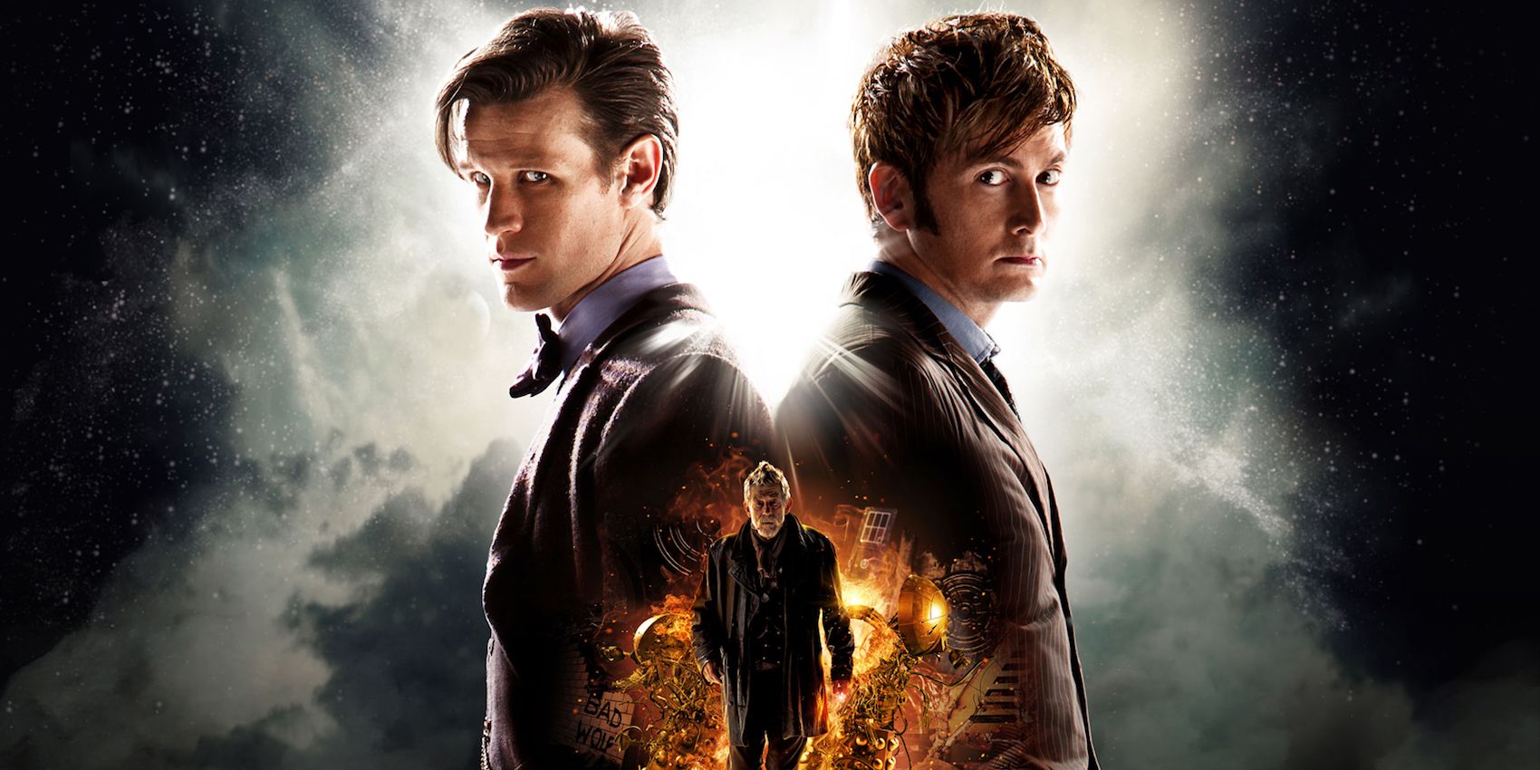 Tenth, Eleventh, and War Doctors in Doctor Who Day of the Doctor episode