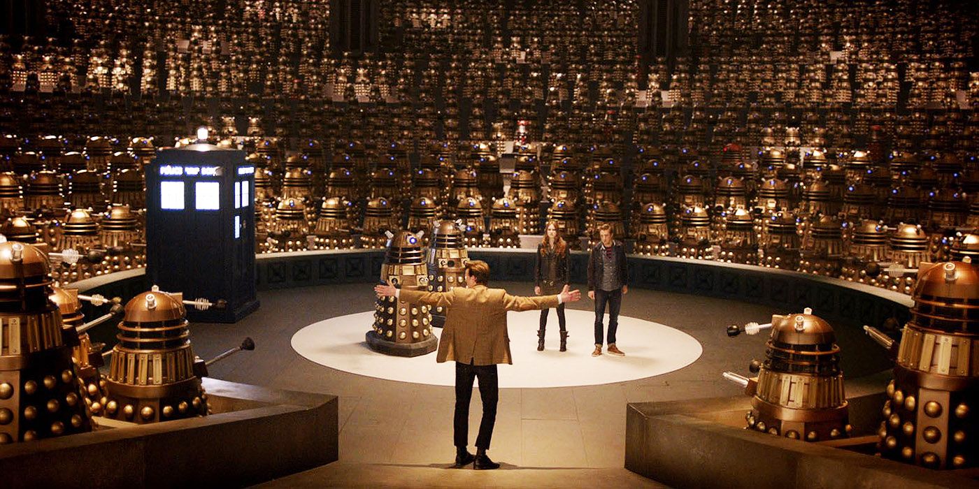 Doctor Who faces his enemies in &quot;Asylum of the Daleks&quot;