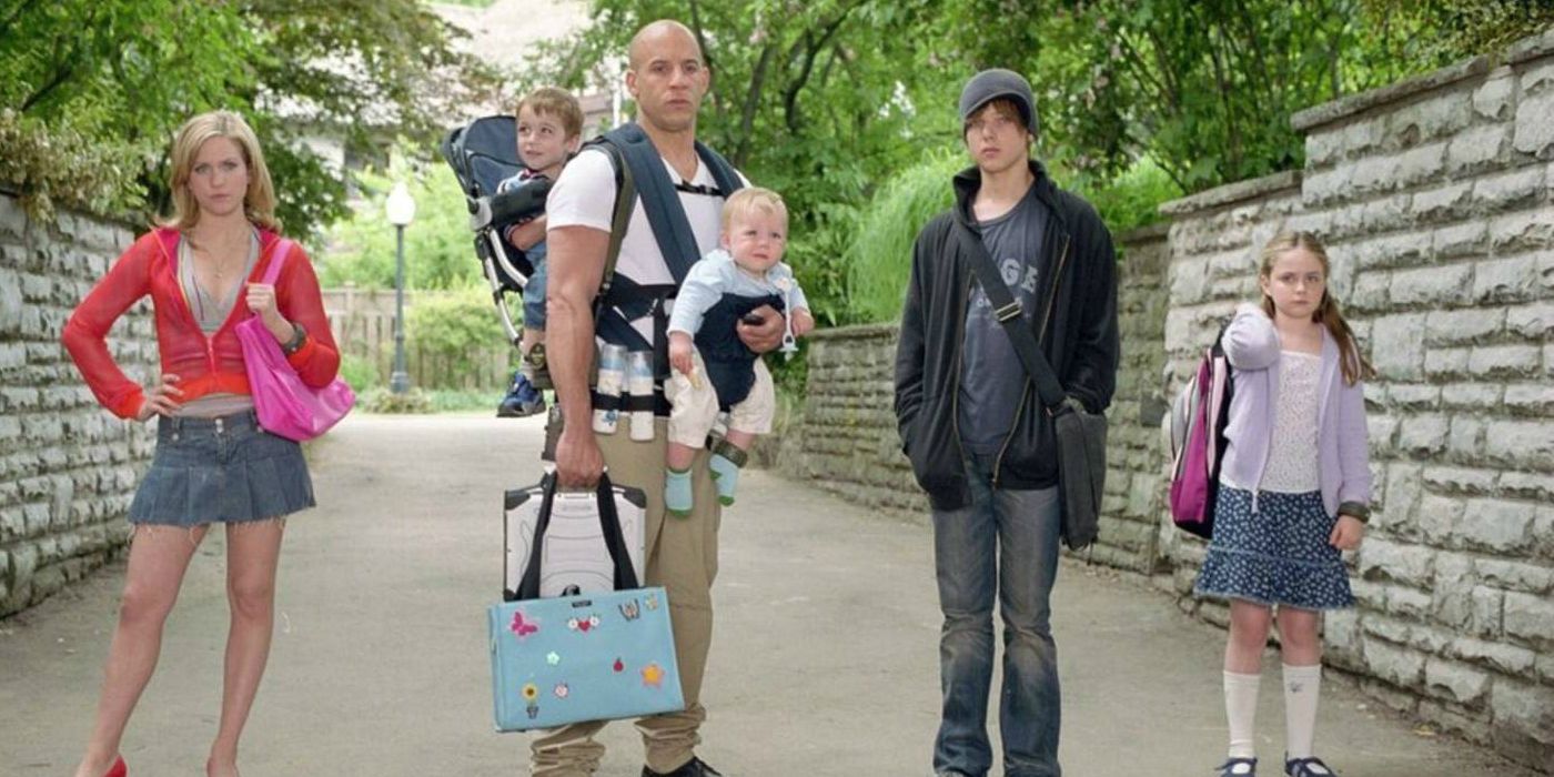 Vin Diesel and the rest of the cast in The Pacifier