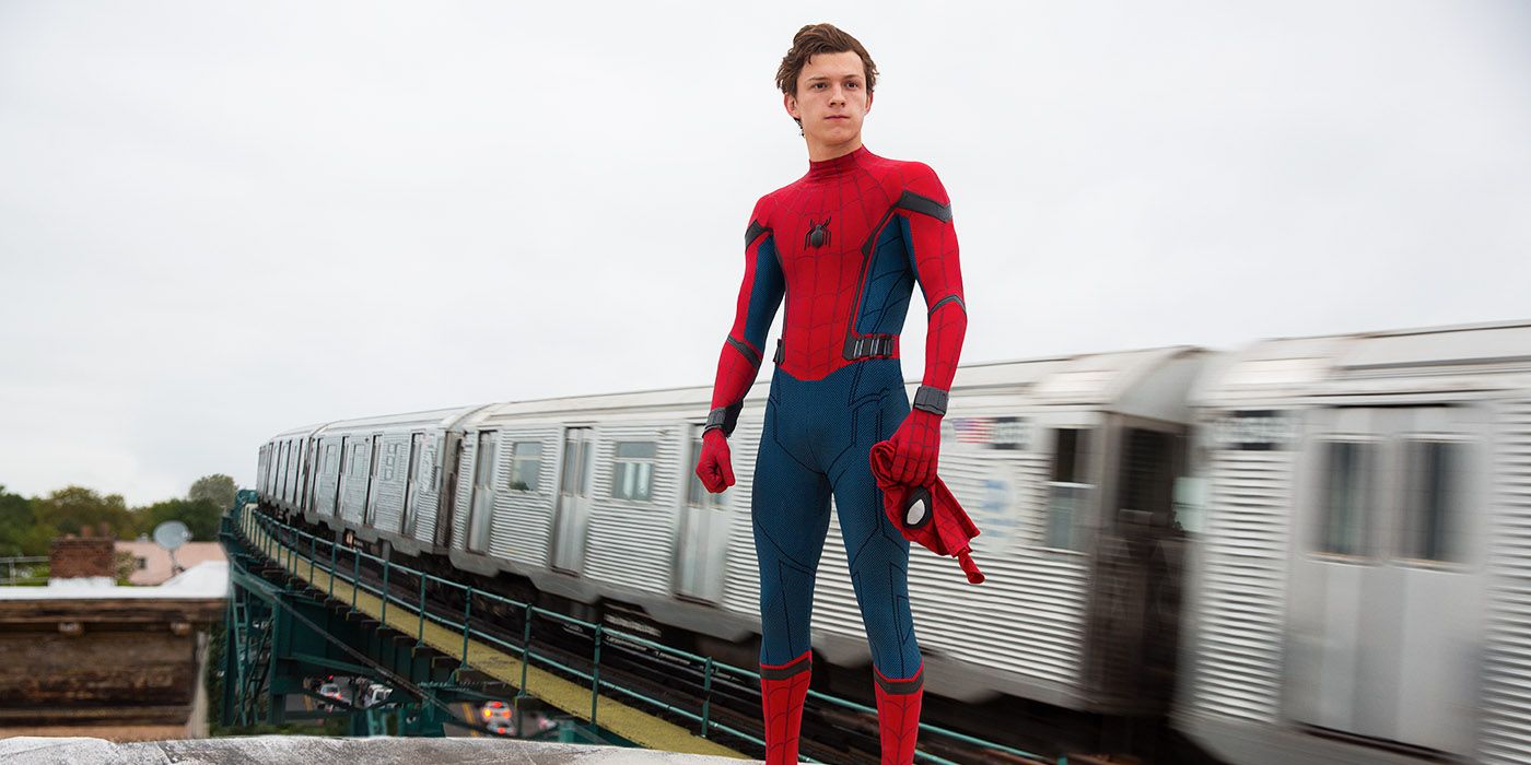 Tom Holland as Spider Man in Spider Man Homecoming