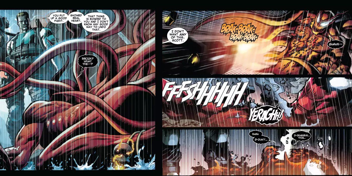 Venom Eddie Brock kills Scott Washington Hybrid Marvel symbiote Spider-Man