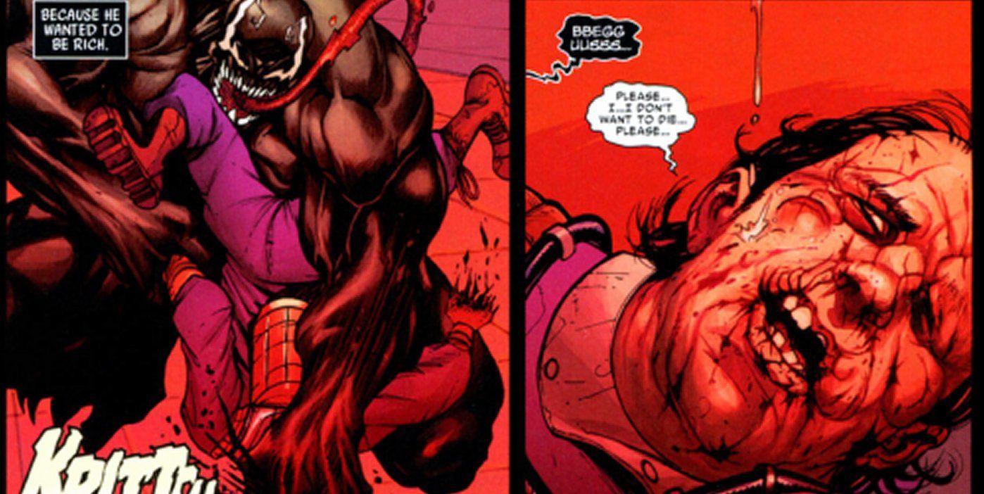 Venom Flash Thompson kills Hijacker Howard Mitchell Spider-Man Marvel