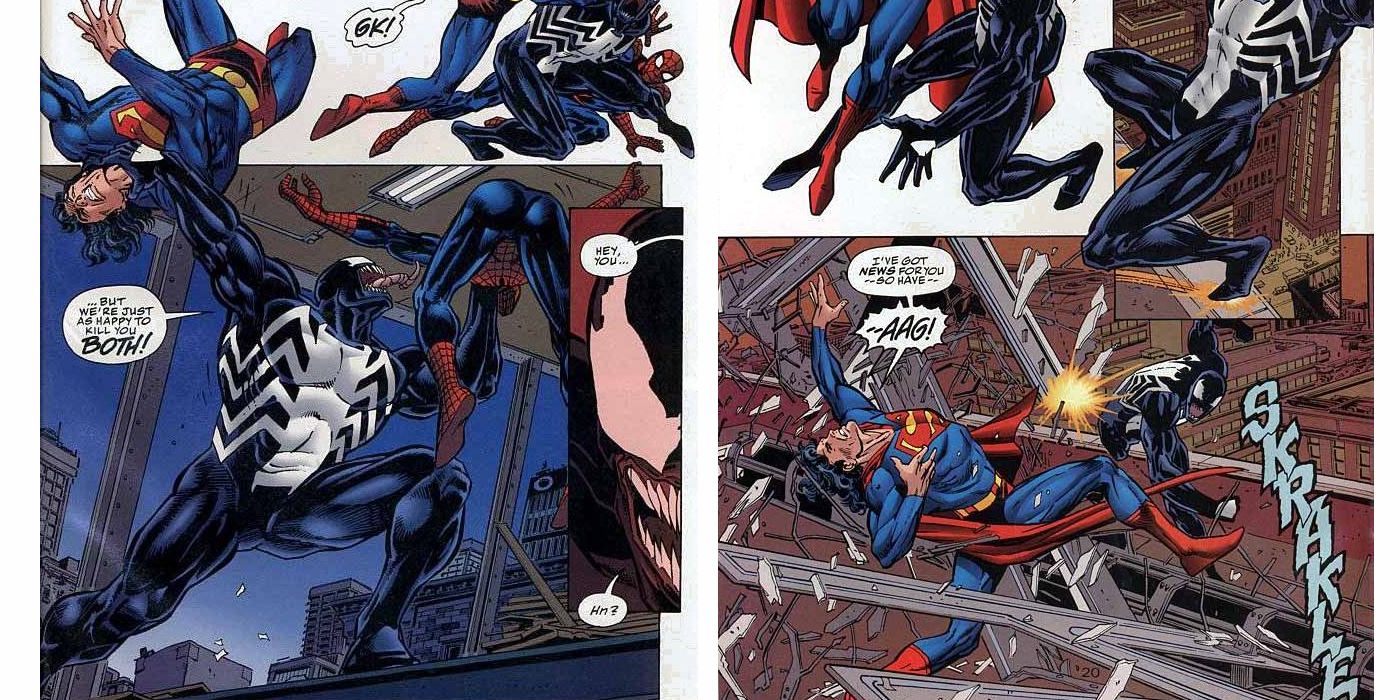 Venom vs Spider-Man and Superman