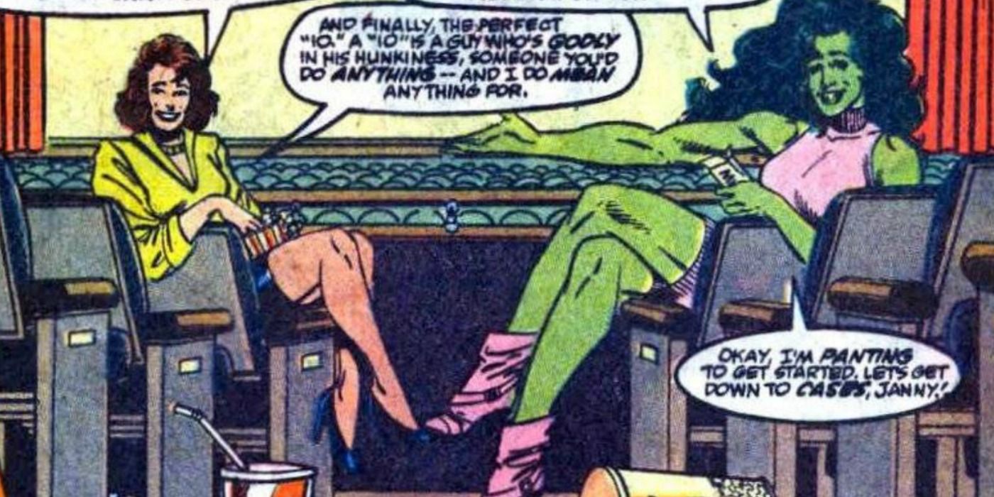 Wasp and She Hulk sit in a movie theatre and present a TV show in an Avengers comic book.