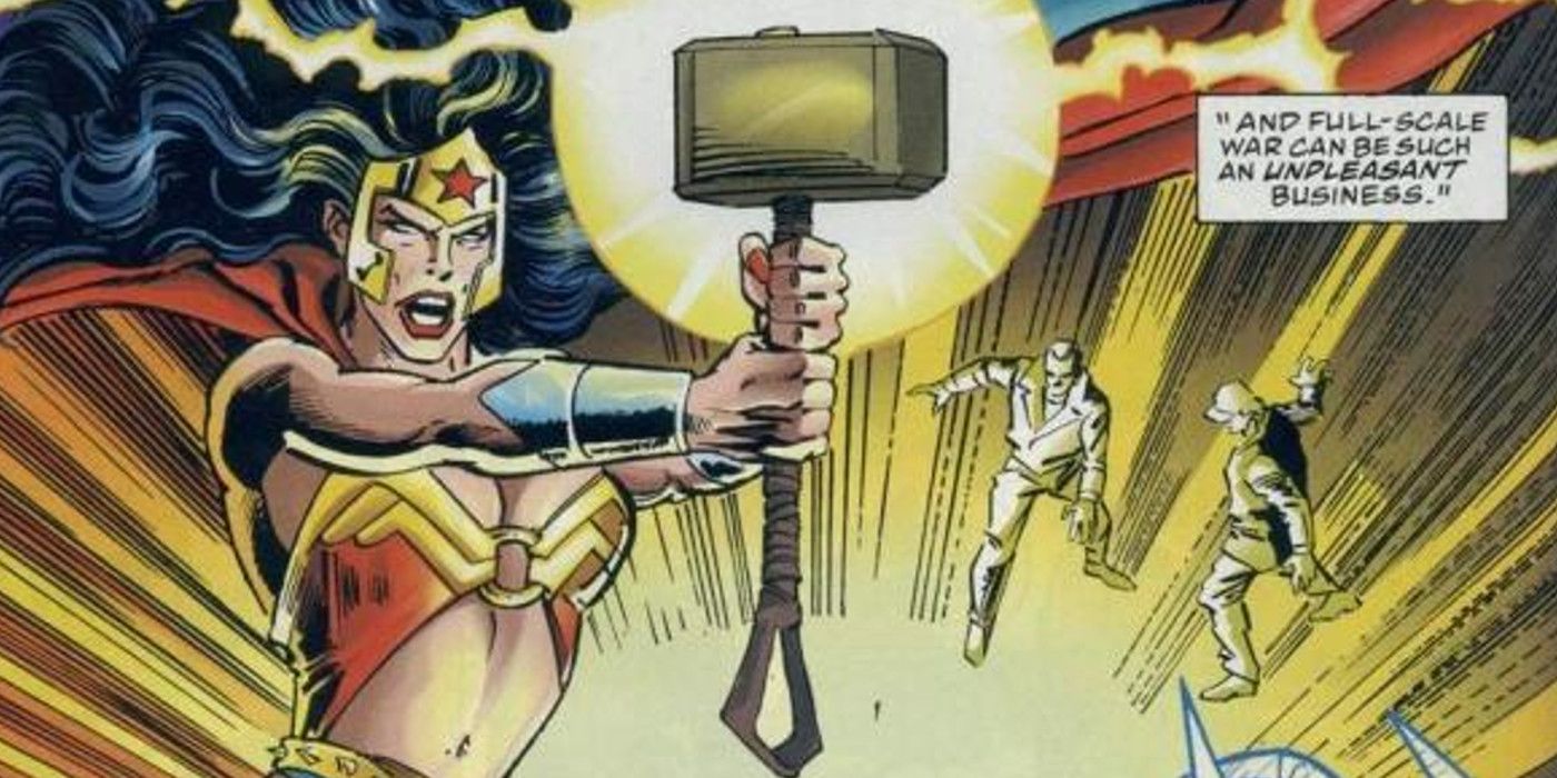Wonder Woman Wields Thor's Hammer