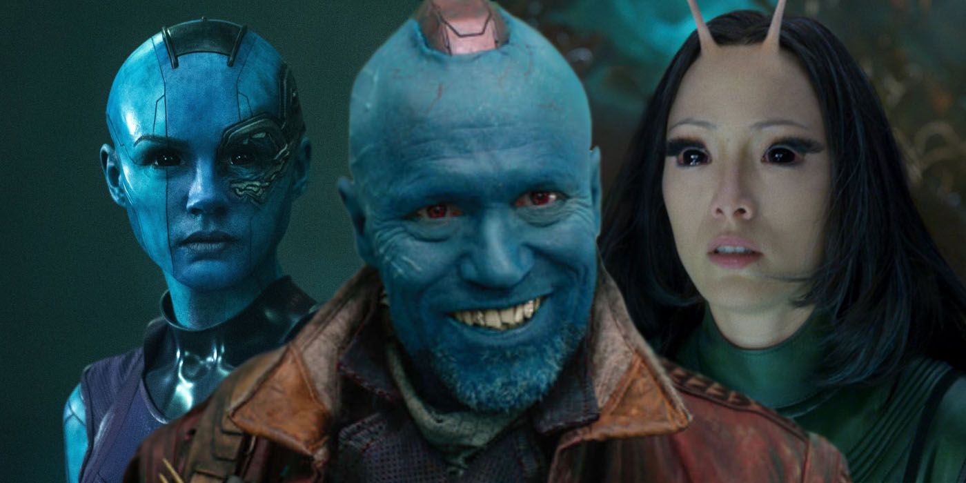 Yondu, Nebula, and Mantis from the Guardians of the Galaxy franchise