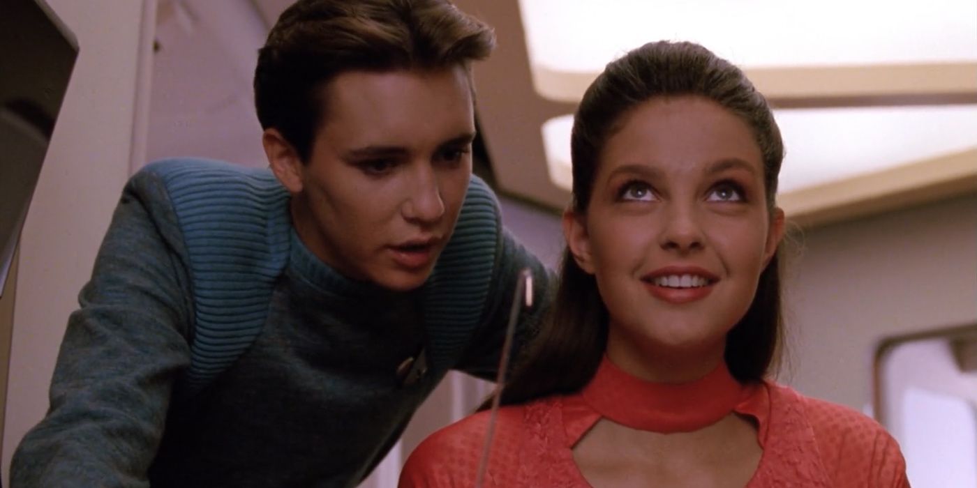 Ashley Judd and Wil Wheaton in Star Trek: The Next Generation