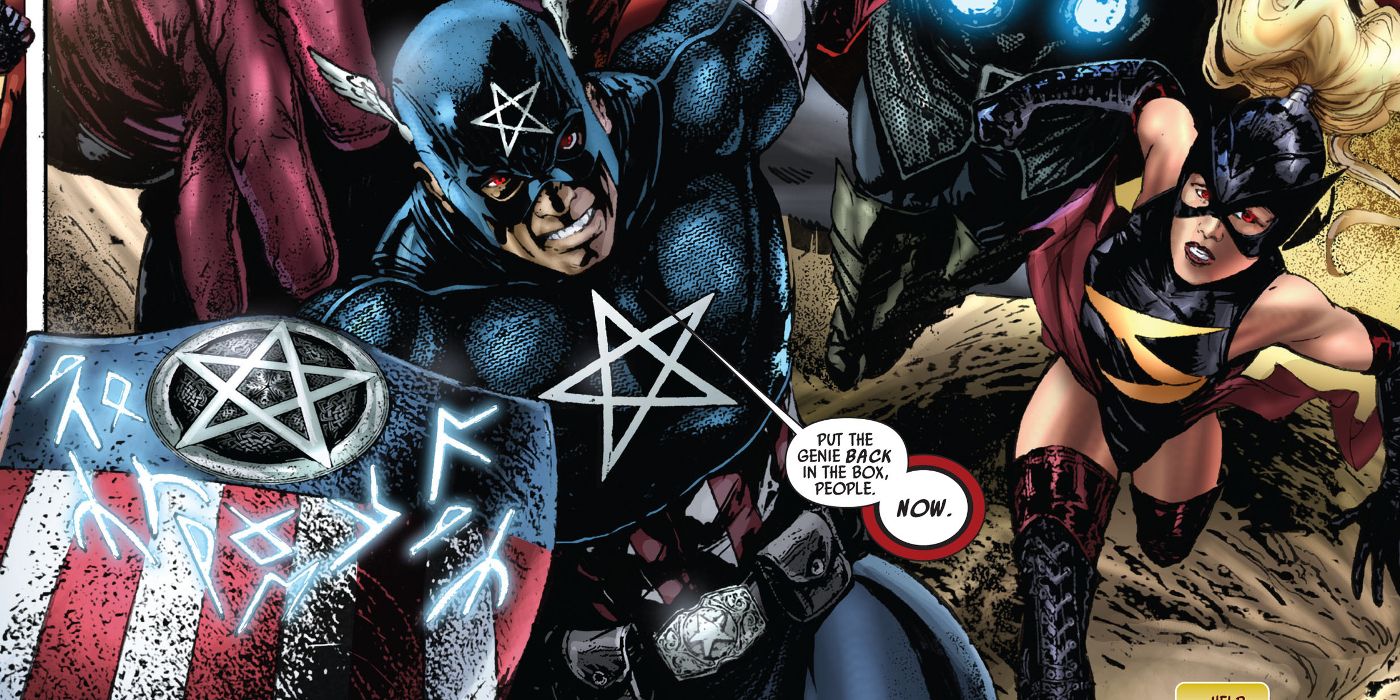 Captain America's corrupted shield in Realm of Kings #1