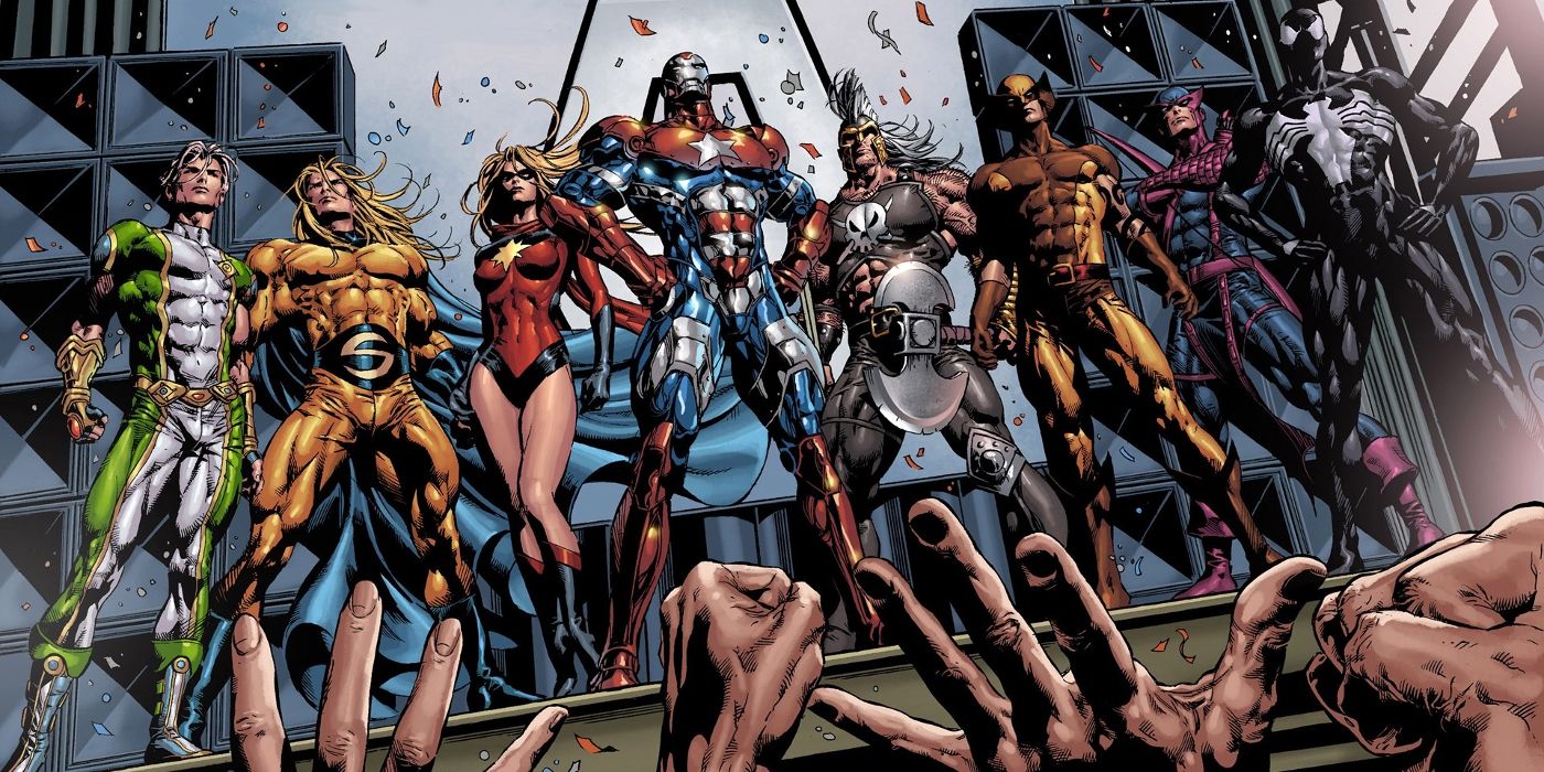 An image of the Dark Avengers in Marvel Comics. 