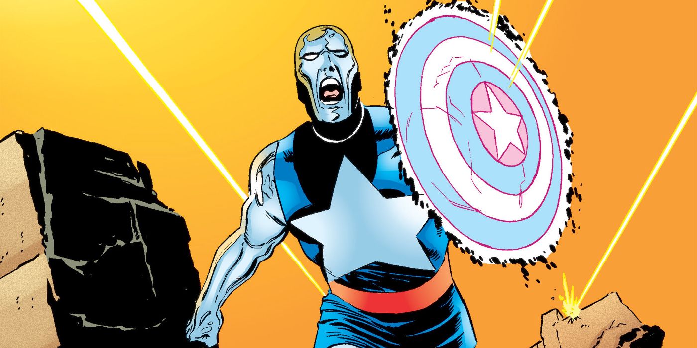 Captain America's energy shield held by future Captain America Jaromel