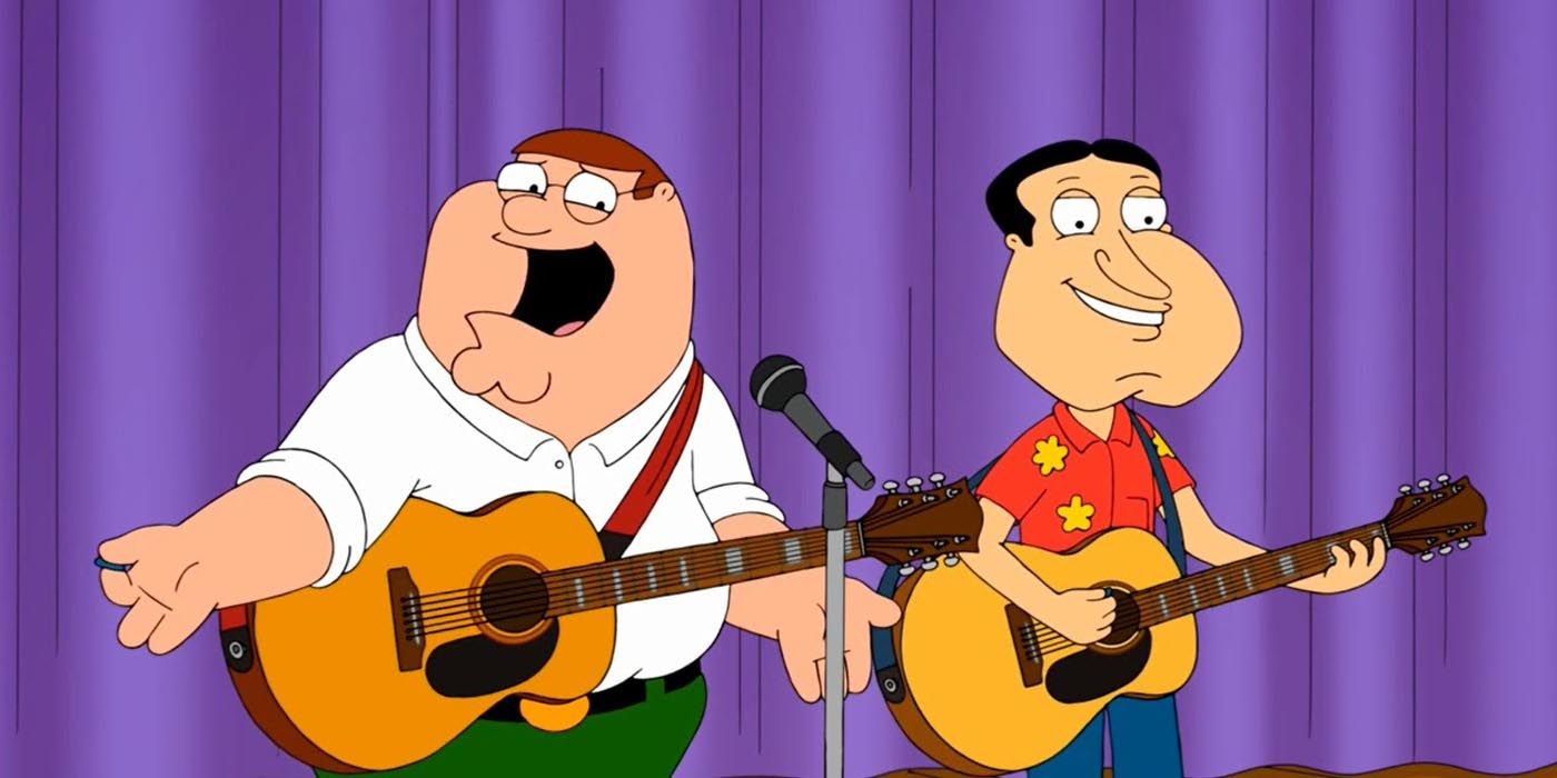 Peter and Quagmire play guitar in Family Guy