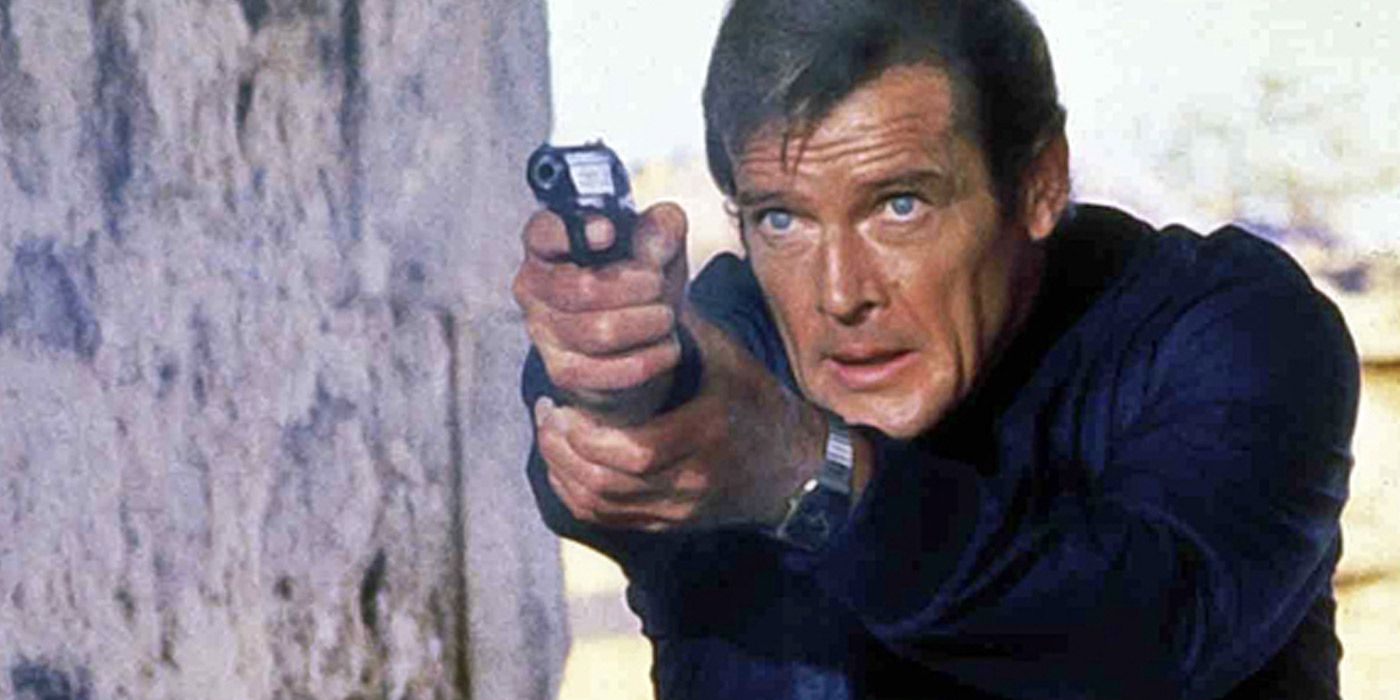 For Your Eyes Only with Roger Moore pointing his gun