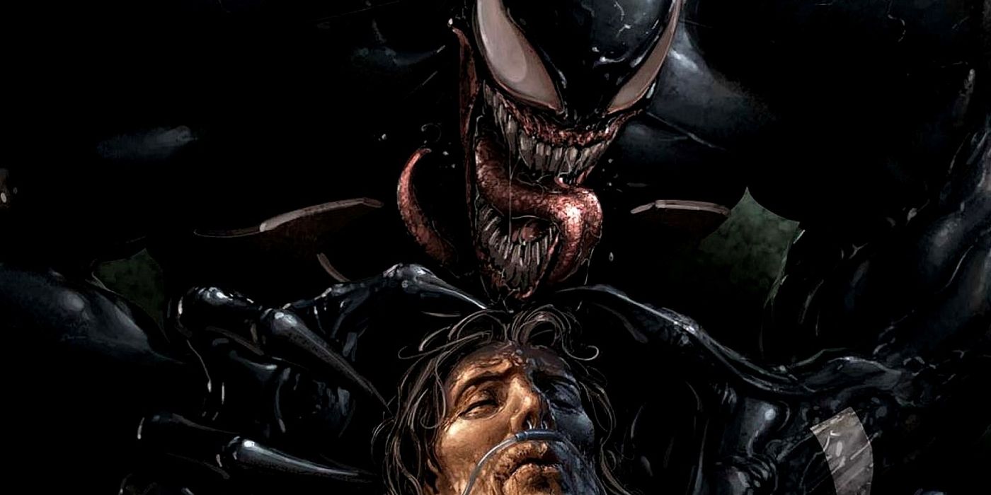Venom menaces in comic book art