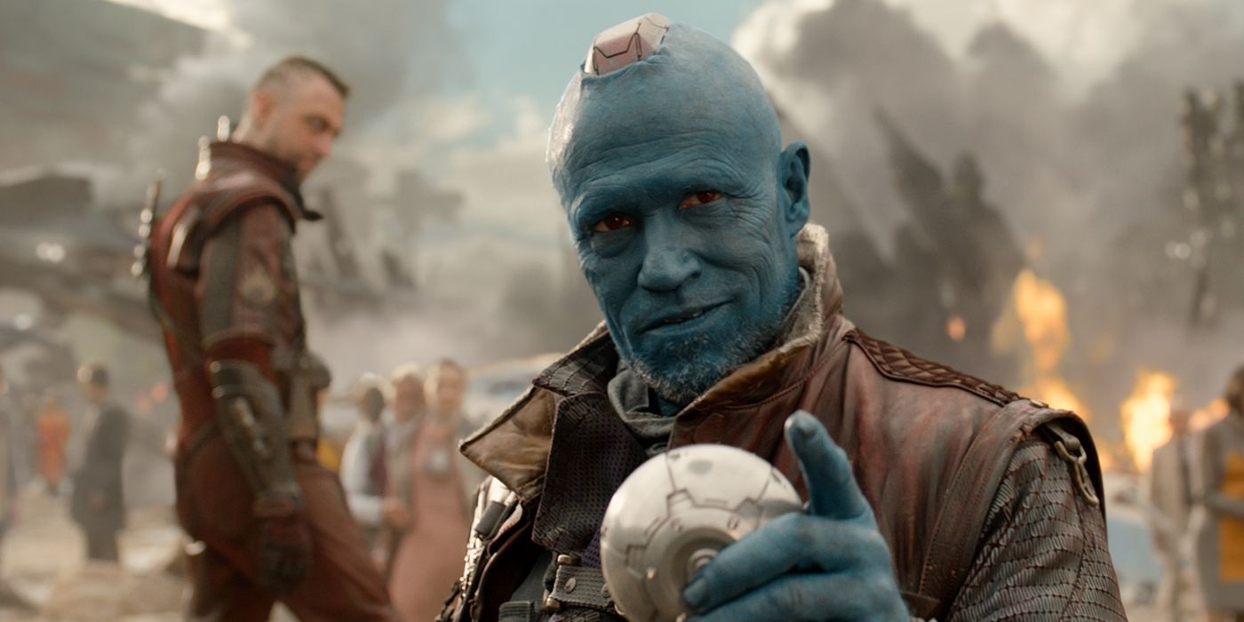 Yondu holding the Orb at the end of Guardians of the Galaxy
