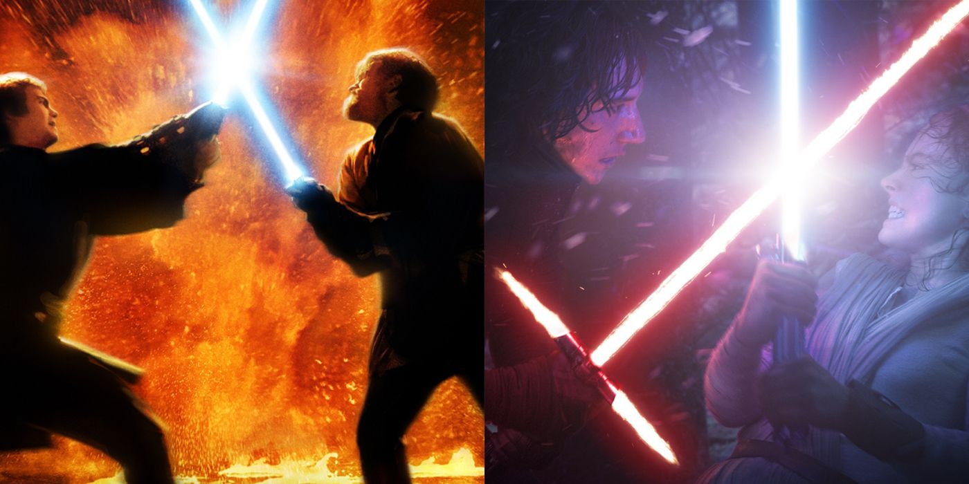 Anakin Obi-Wan Kylo Ren Rey Lightsaber Battle