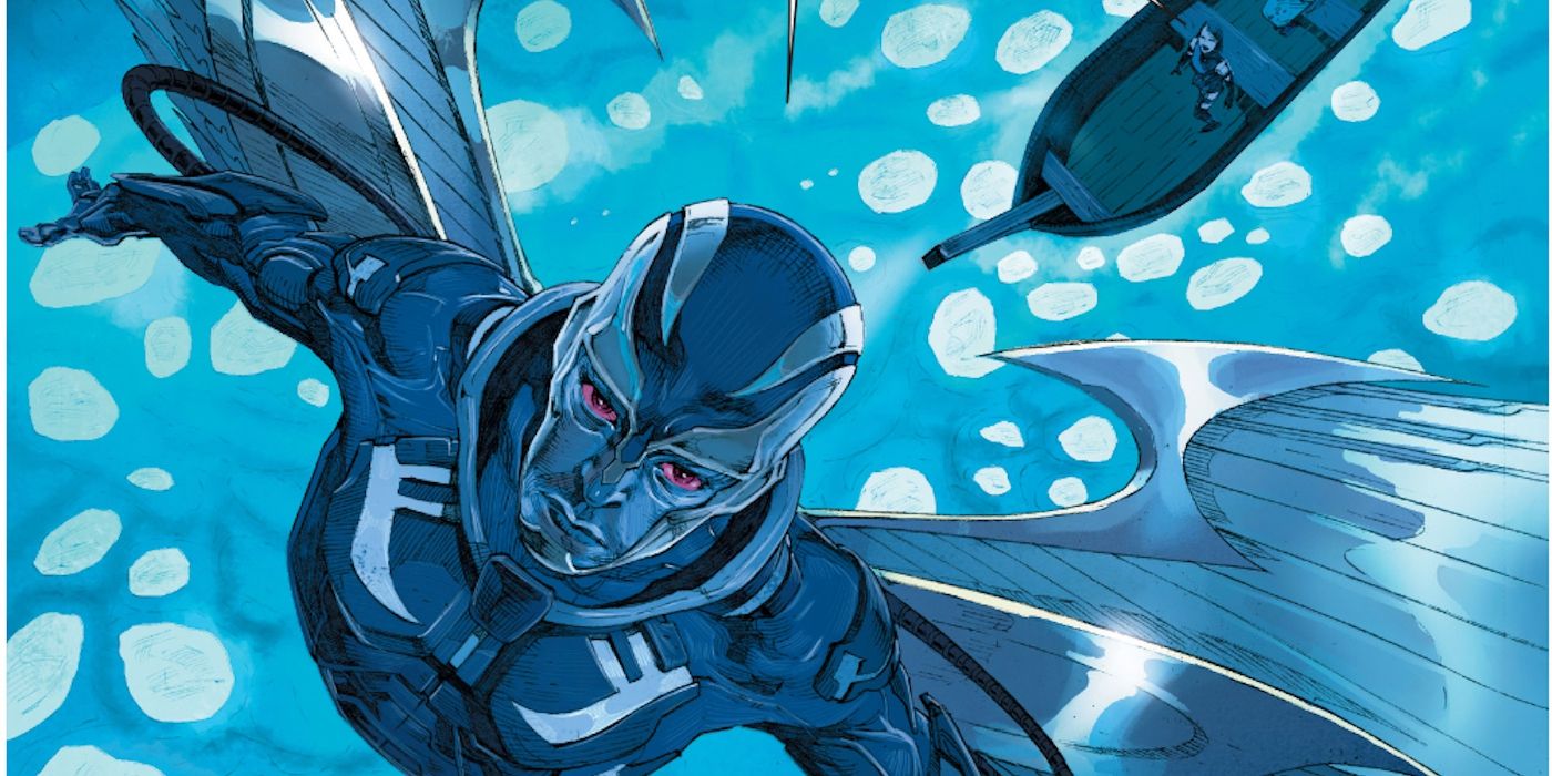 Archangel flies away from Psylocke in Uncanny X-Force comic.